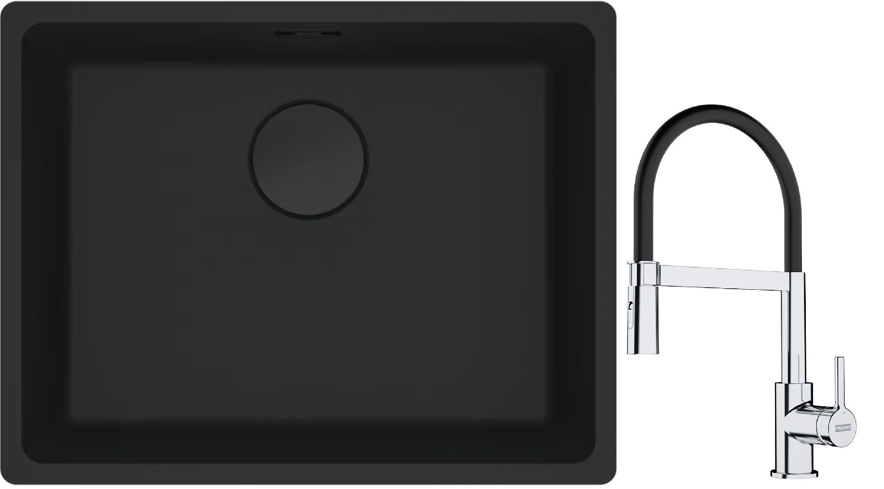 Készlet gránit mosogató Franke Maris 125.0697.759, konyhai csaptelep Franke Lina 115.0626.085