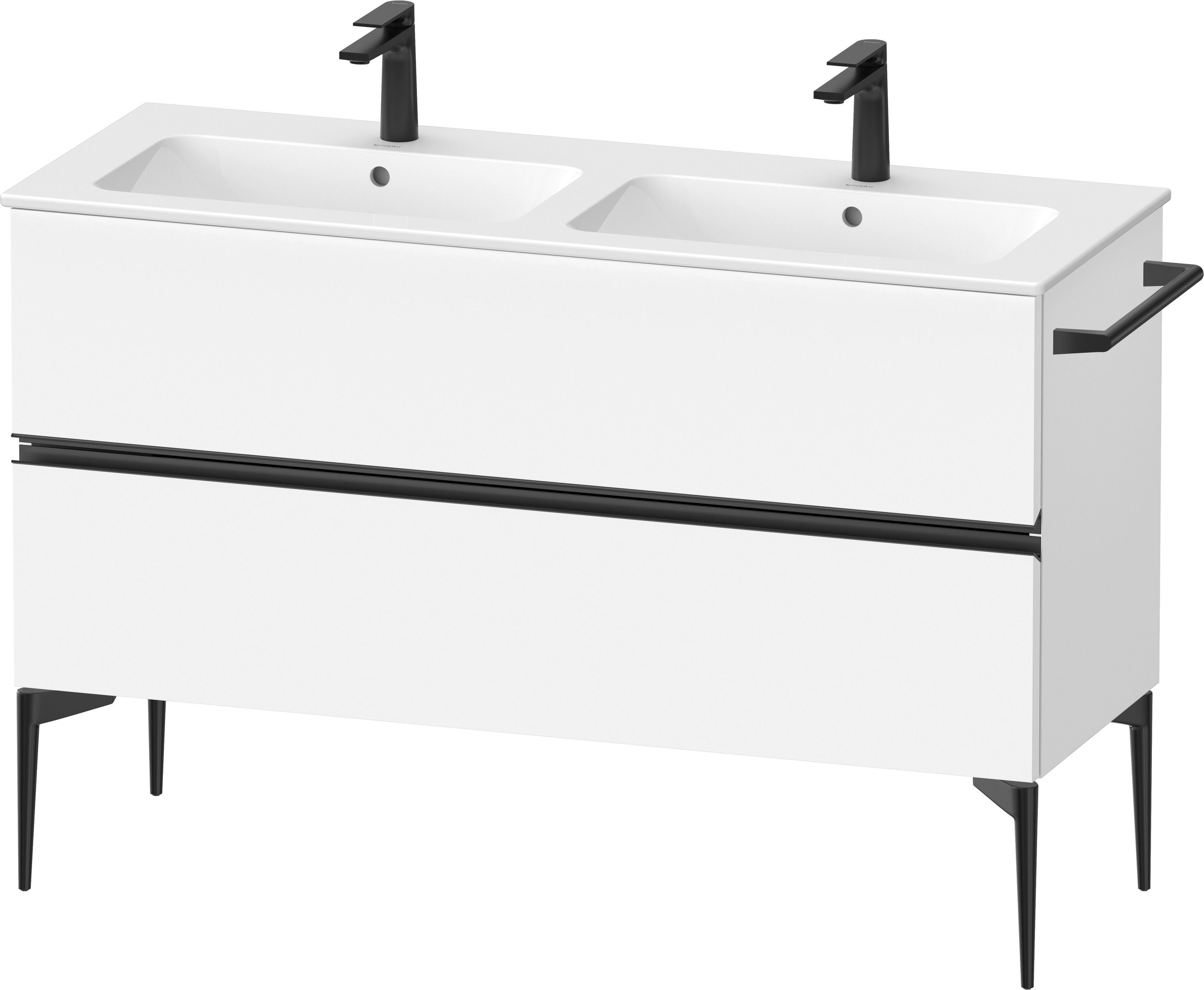 Duravit Sivida szekrény 128x47.7x59.1 cm mosdókagyló alá akasztható fehér-fekete SV46470BD180000