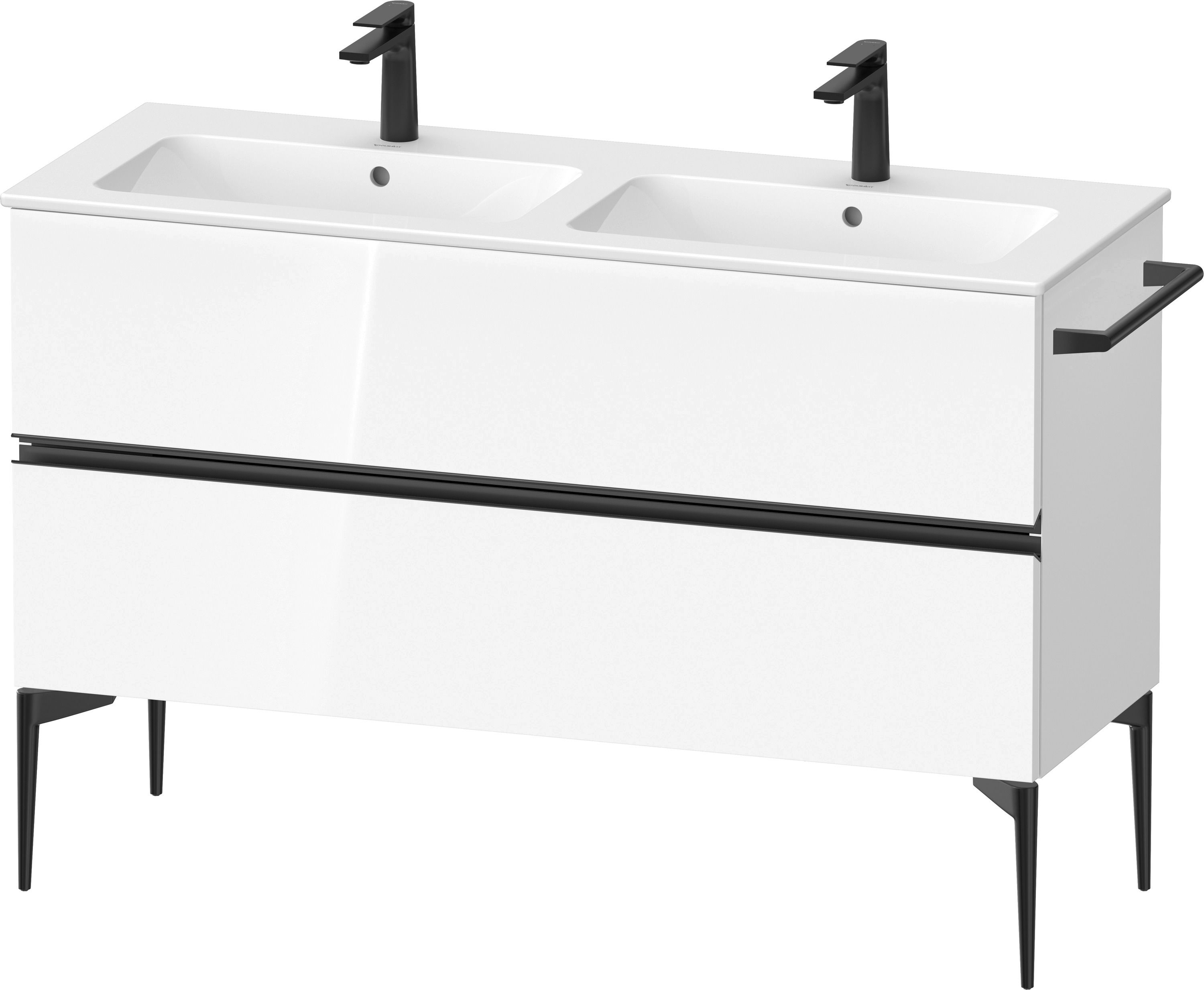 Duravit Sivida szekrény 128x47.7x59.1 cm mosdókagyló alá akasztható fehér-fekete SV46470BD220000