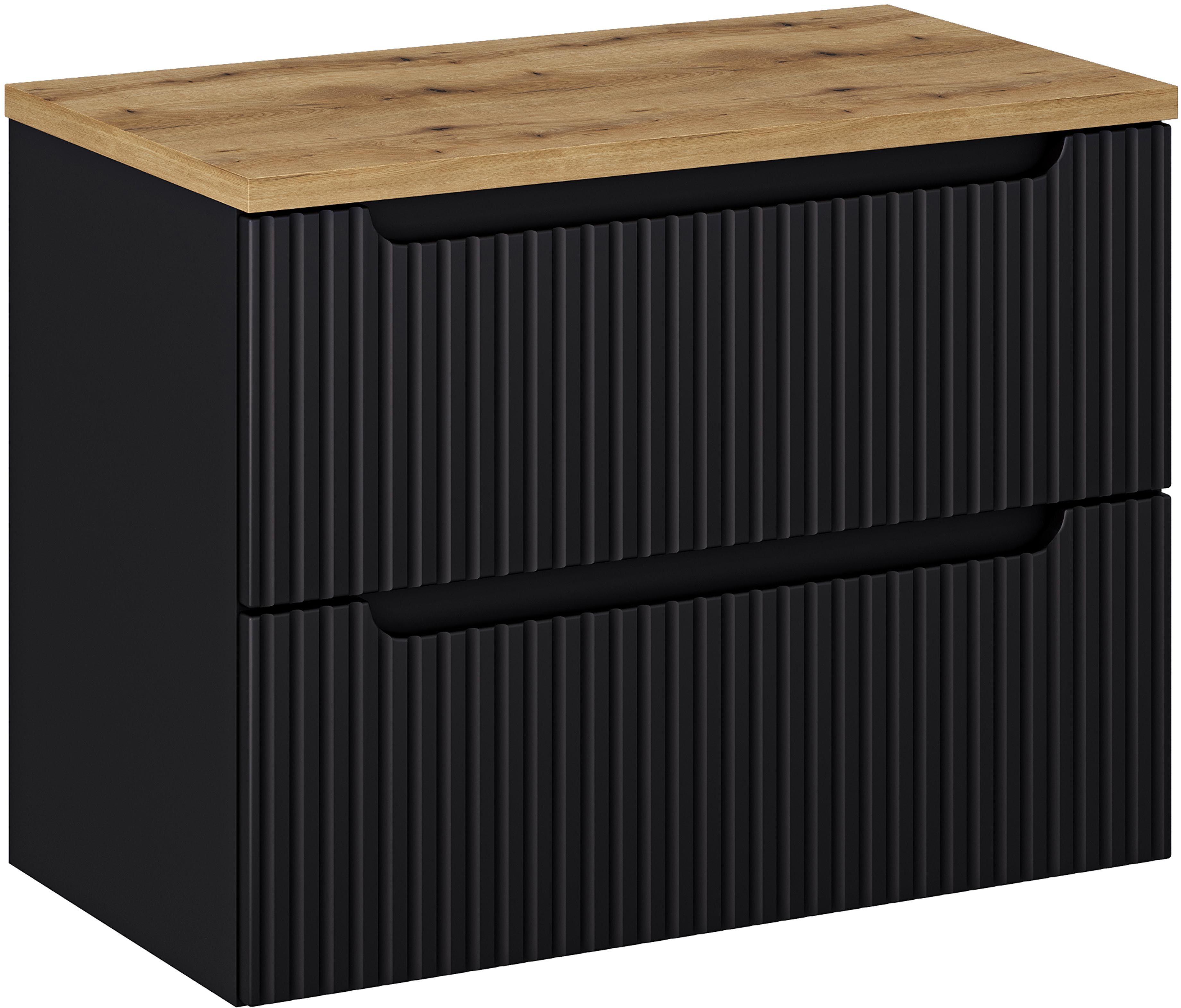 Készlet szekrény Comad Nova Black NOVA BLACK D2 82-80-2S, pult Comad Nova Oak NOVA OAK A 89-80