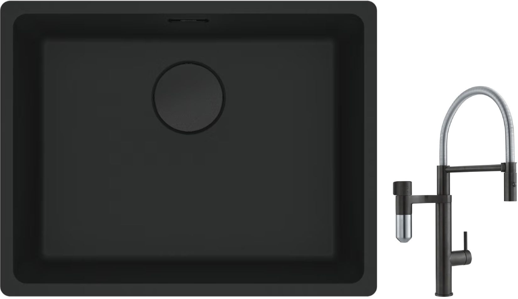 Készlet konyhai csaptelep Franke Vital Semi-Pro 120.0621.313, gránit mosogató Franke Maris 125.0697.759