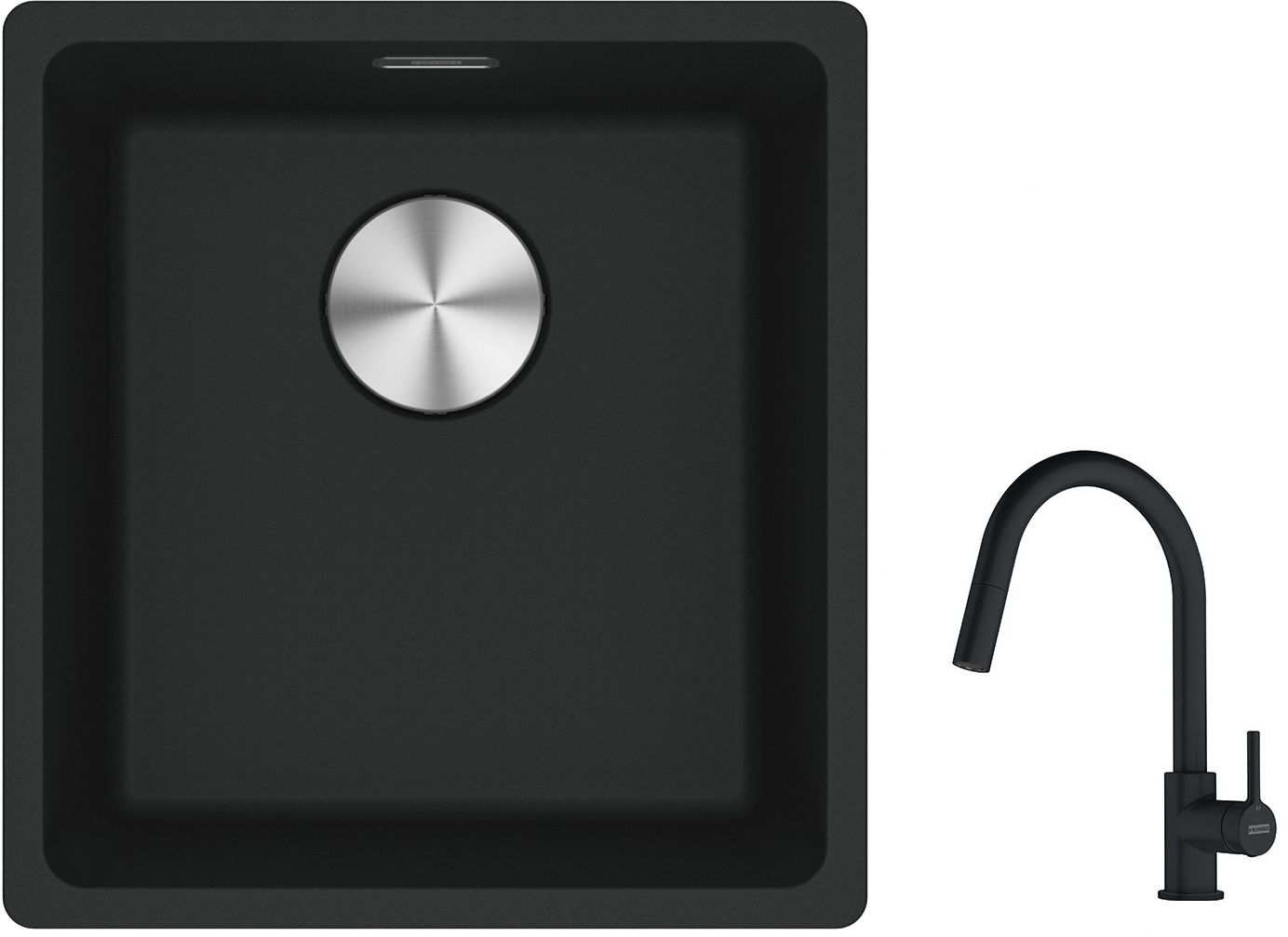 Készlet gránit mosogató Franke Maris 125.0687.248, konyhai csaptelep Franke Lina 115.0626.053