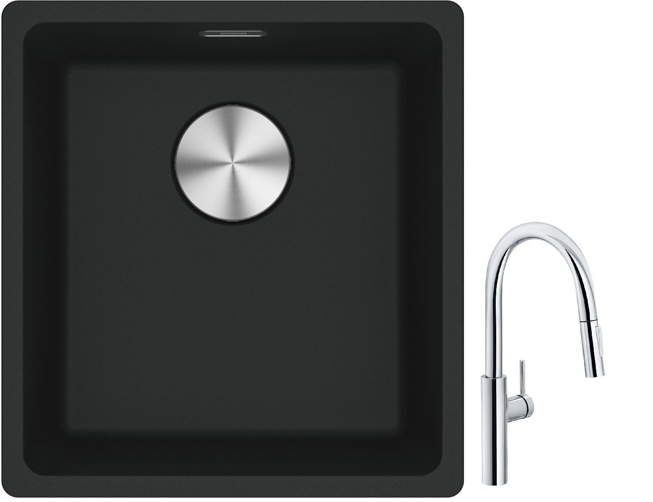 Készlet konyhai csaptelep Franke Pescara L Slide-In 115.0538.940, gránit mosogató Franke Maris 125.0687.248