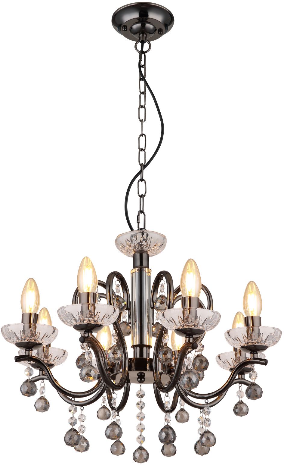 Globo Lighting Camila függőlámpa x40 W fekete-kristály 64134-8