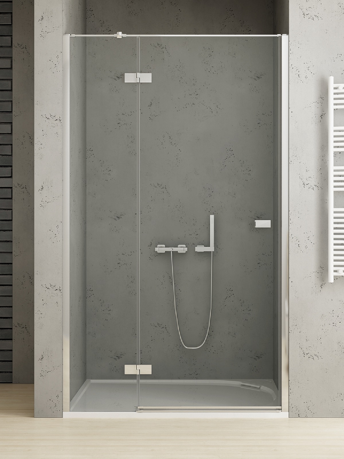 New Trendy Reflexa zuhanyajtók 130 cm dönthető króm fényes/átlátszó üveg EXK-5067