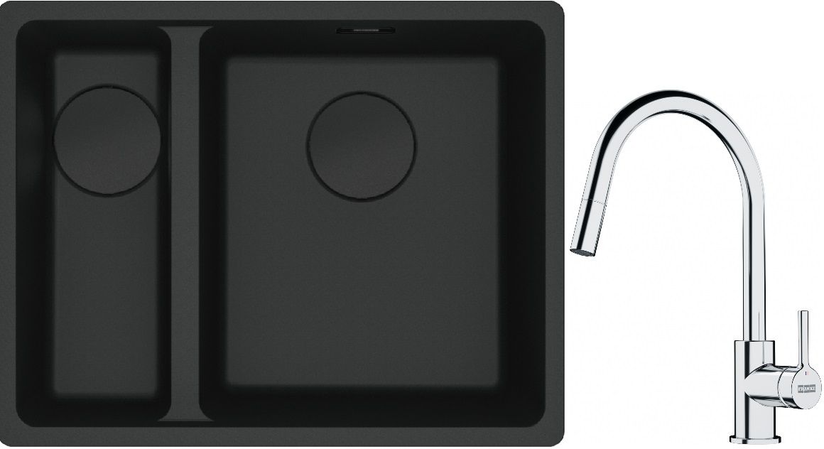 Készlet gránit mosogató Franke Maris 125.0697.756, konyhai csaptelep Franke Lina 115.0693.229