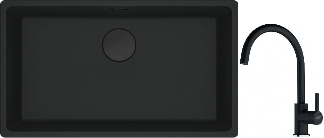 Készlet gránit mosogató Franke Maris 125.0697.757, konyhai csaptelep Franke Lina 115.0626.020