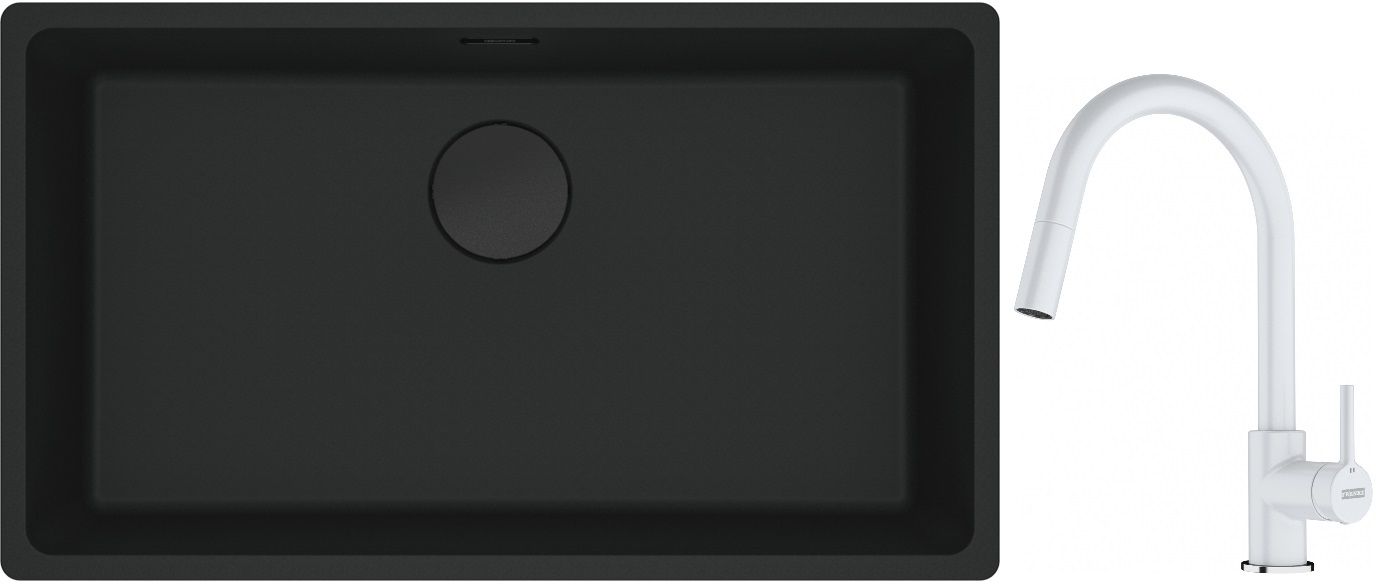 Készlet gránit mosogató Franke Maris 125.0697.757, konyhai csaptelep Franke Lina 115.0626.081