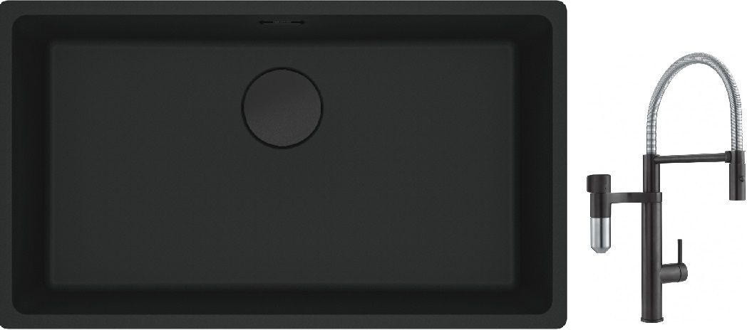 Készlet konyhai csaptelep Franke Vital Semi-Pro 120.0621.313, gránit mosogató Franke Maris 125.0697.757