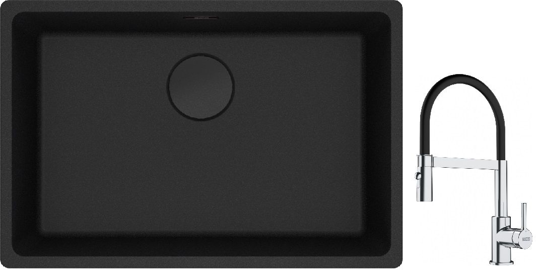 Készlet gránit mosogató Franke Maris 125.0697.758, konyhai csaptelep Franke Lina 115.0626.085