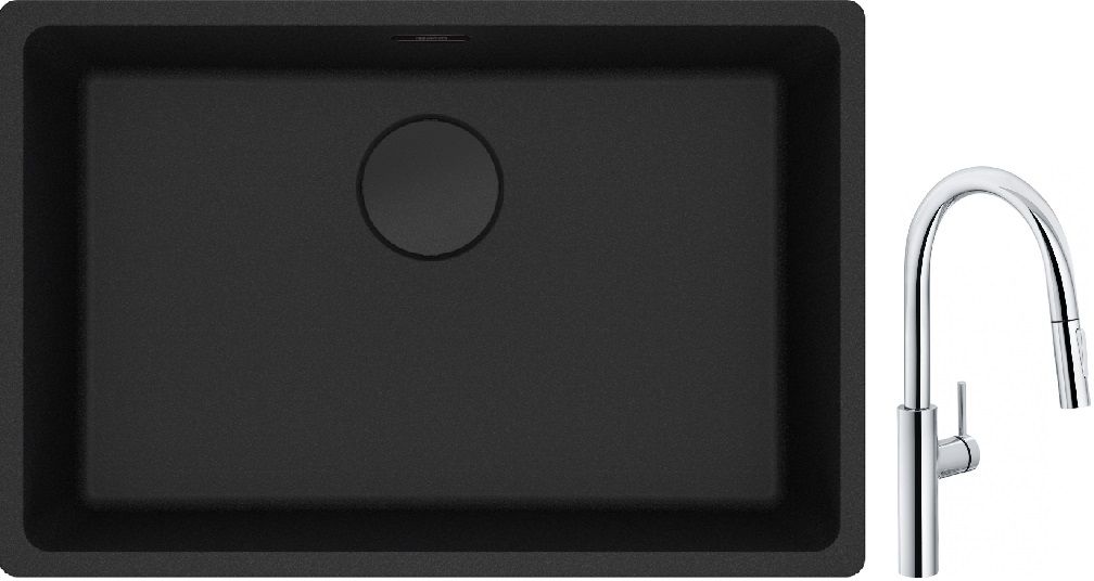 Készlet konyhai csaptelep Franke Pescara L Slide-In 115.0538.940, gránit mosogató Franke Maris 125.0697.758