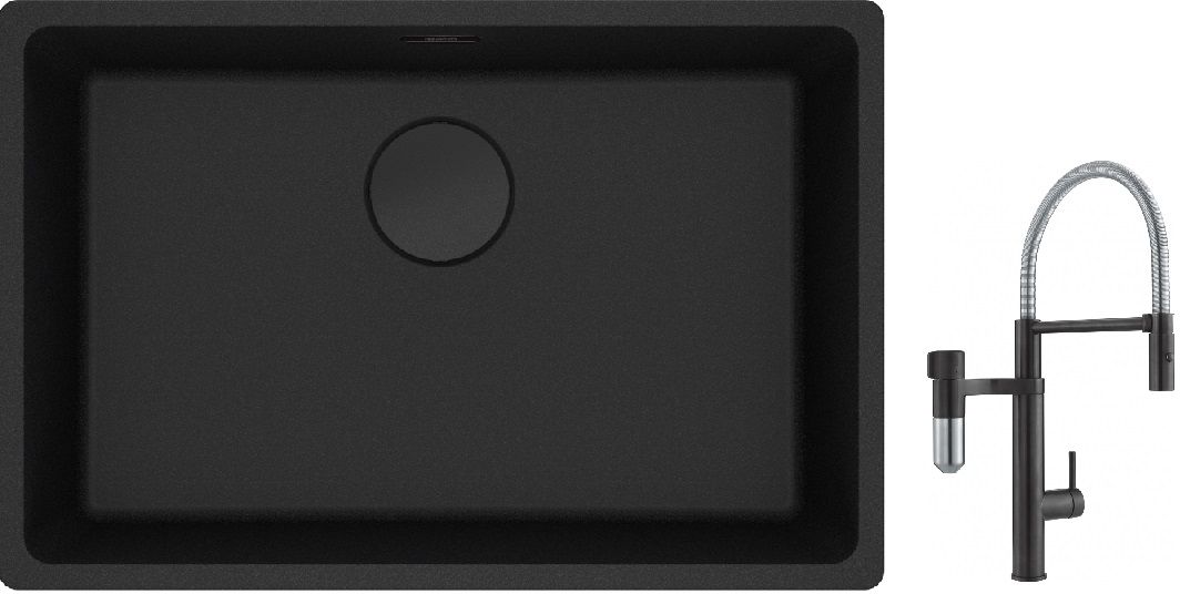 Készlet konyhai csaptelep Franke Vital Semi-Pro 120.0621.313, gránit mosogató Franke Maris 125.0697.758