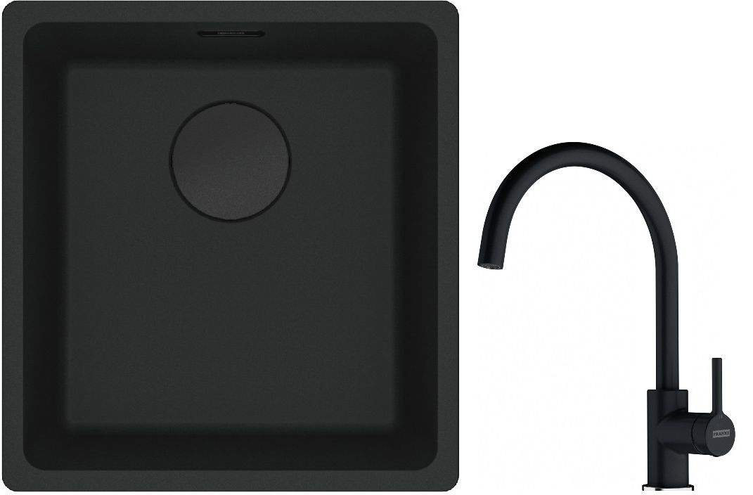 Készlet gránit mosogató Franke Maris 125.0697.760, konyhai csaptelep Franke Lina 115.0626.020