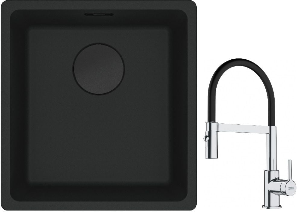 Készlet gránit mosogató Franke Maris 125.0697.760, konyhai csaptelep Franke Lina 115.0626.085