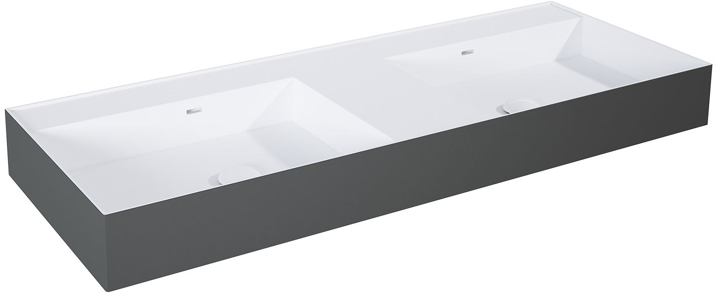 Elita Level mosdótál 120.5x45.5 cm négyszögletes klasszikus-dupla fehér-antracit RE041461246180