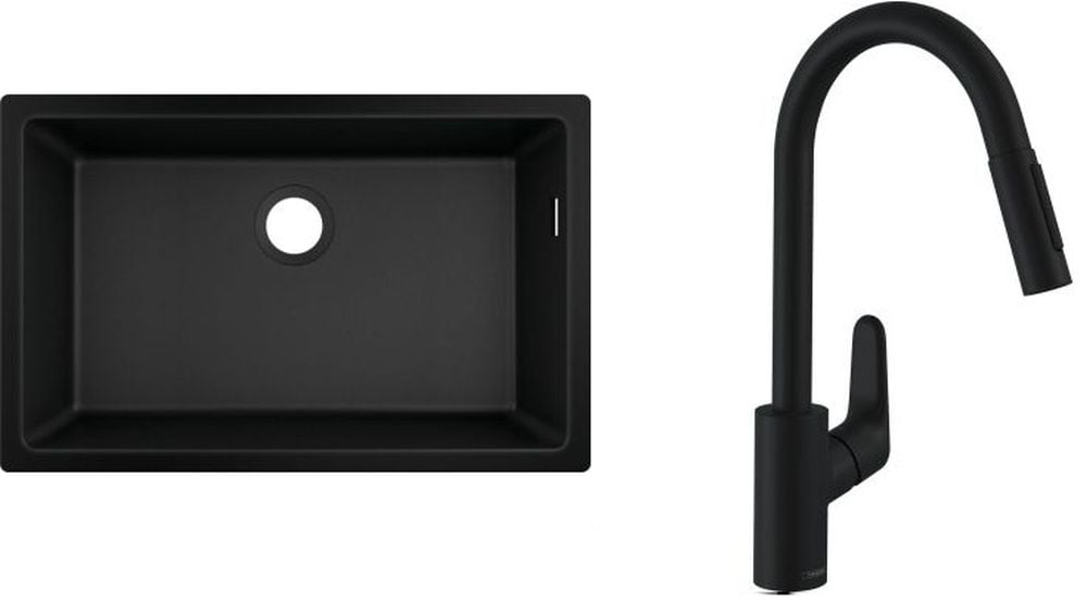 Készlet gránit mosogató Hansgrohe S 51 43432170, konyhai csaptelep Hansgrohe Focus 31815670