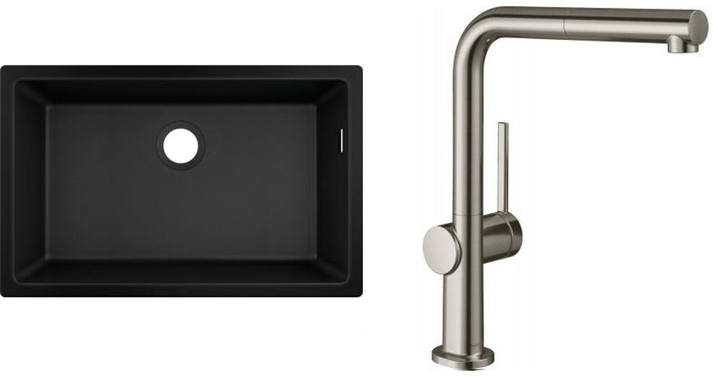 Készlet gránit mosogató Hansgrohe S 51 43432170, konyhai csaptelep Hansgrohe Talis M54 72809800