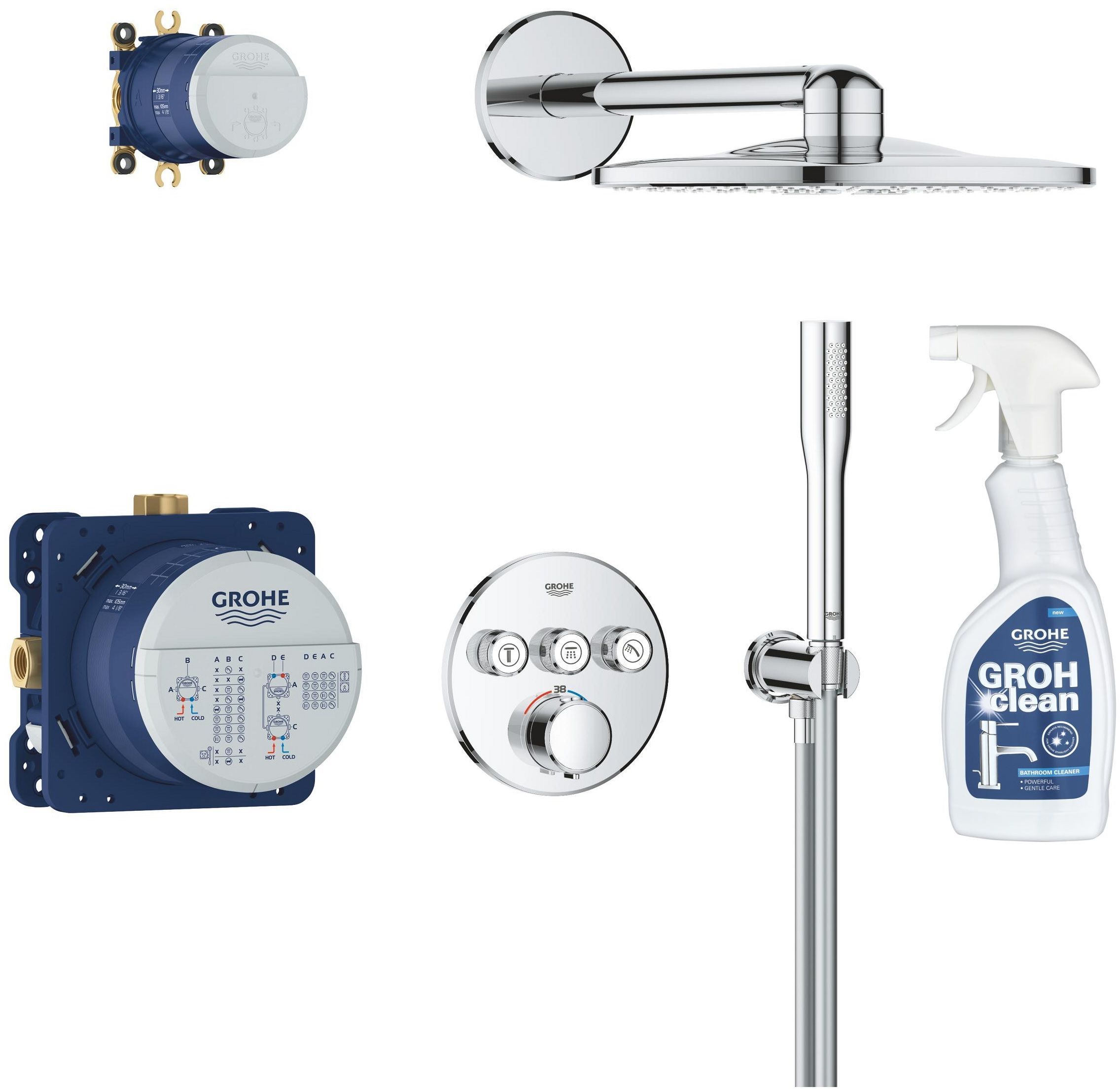 Készlet zuhany készlet Grohe Precision Smartcontrol 34874000, króm tisztítószer Grohe 48166000