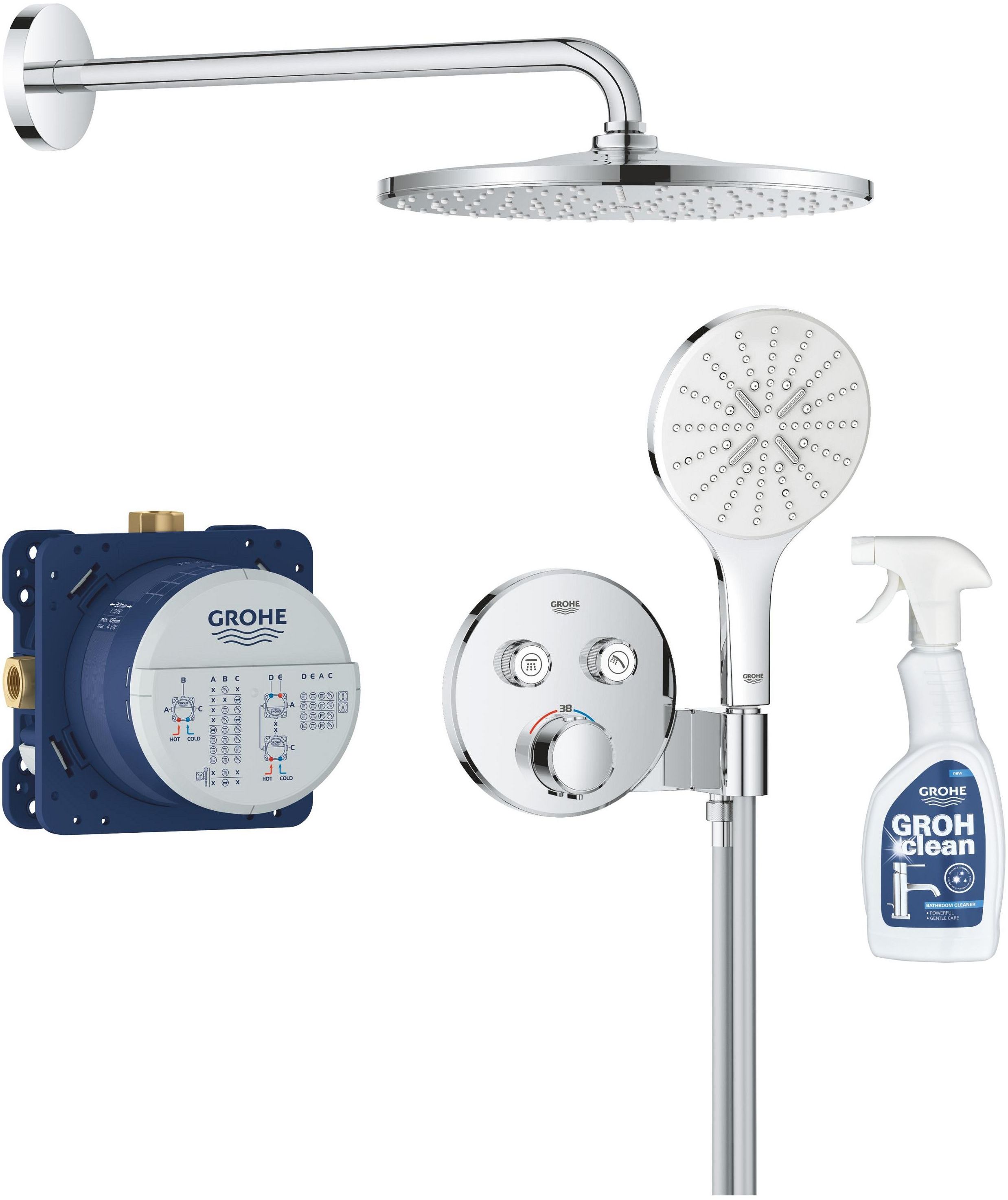 Készlet zuhany készlet Grohe Precision Smartcontrol 34877000, króm tisztítószer Grohe 48166000