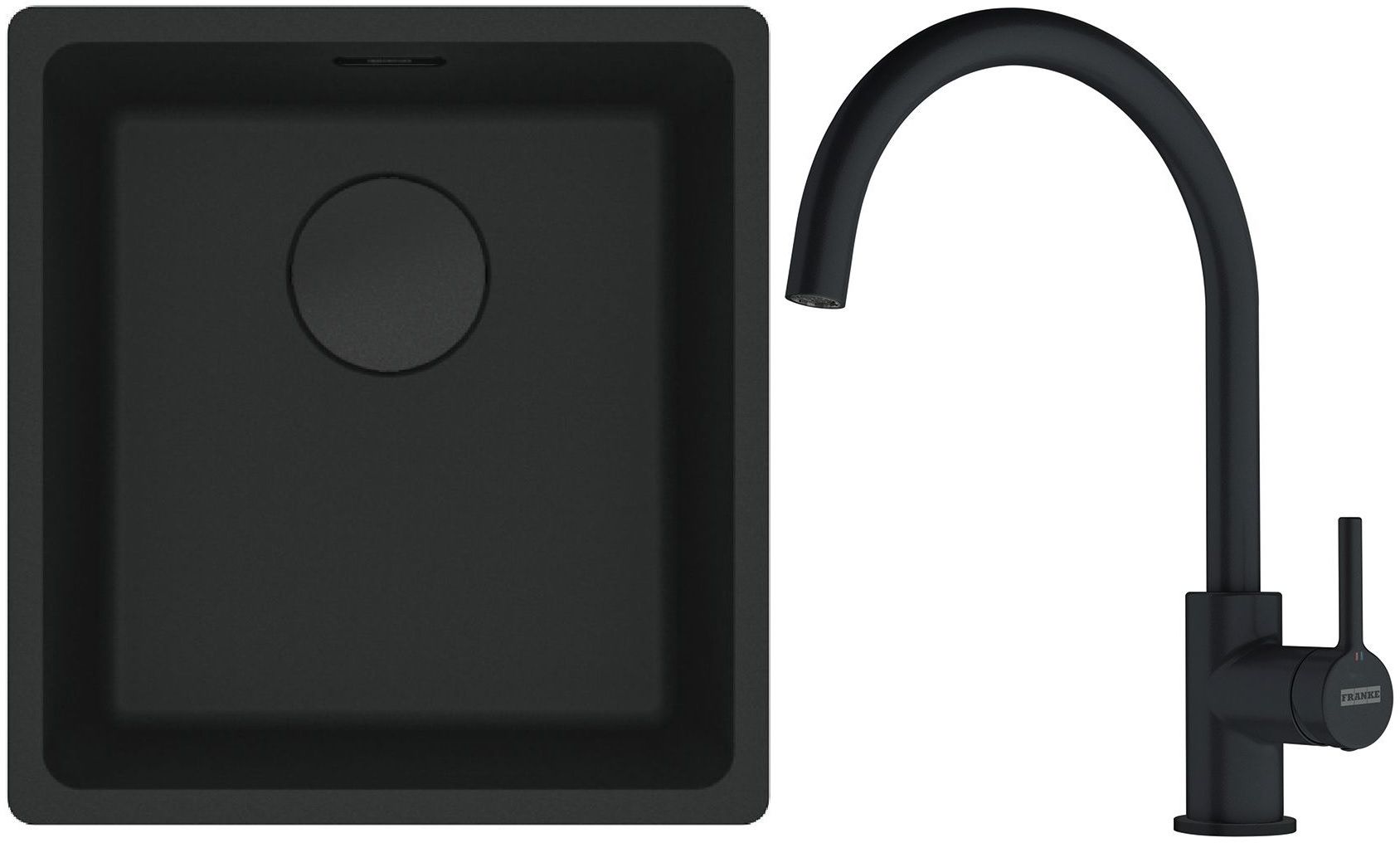 Készlet gránit mosogató Franke Maris 125.0697.760, konyhai csaptelep Franke Lina 115.0626.019