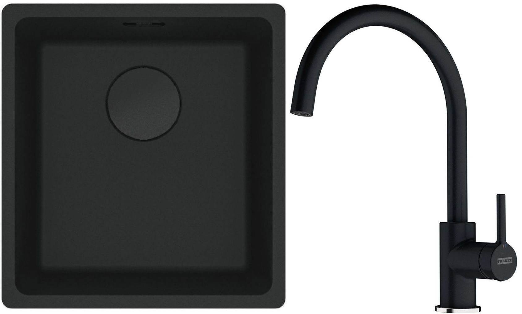 Készlet gránit mosogató Franke Maris 125.0697.760, konyhai csaptelep Franke Lina 115.0626.020