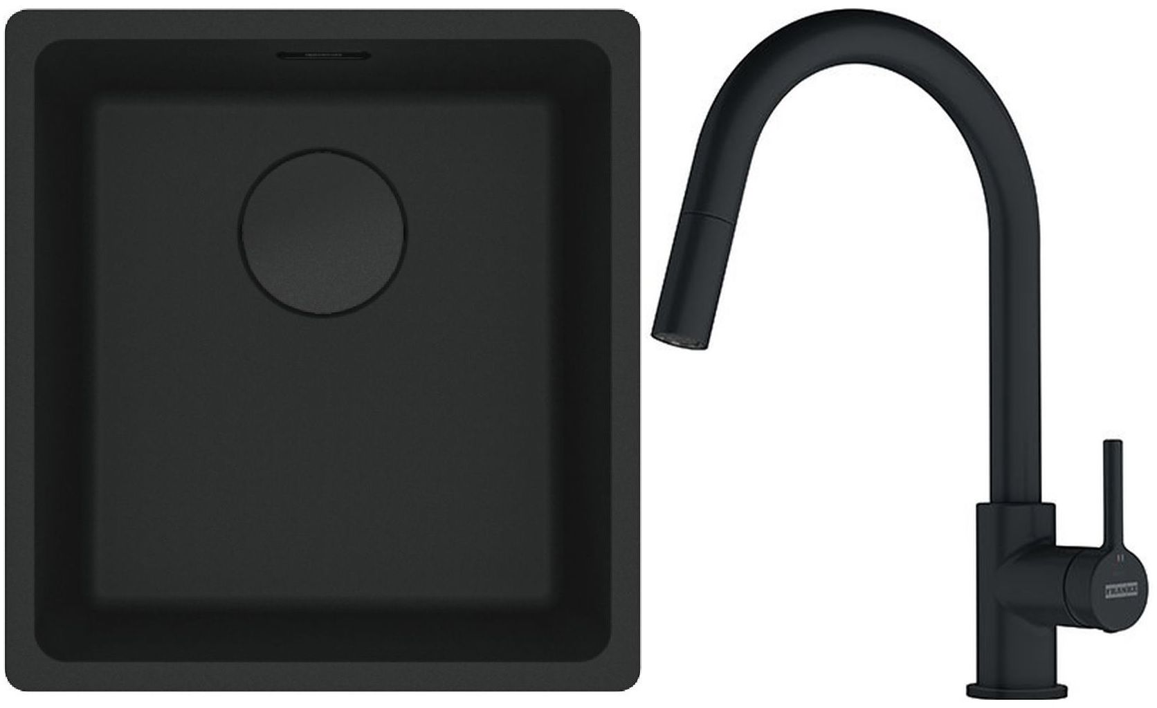 Készlet gránit mosogató Franke Maris 125.0697.760, konyhai csaptelep Franke Lina 115.0626.053