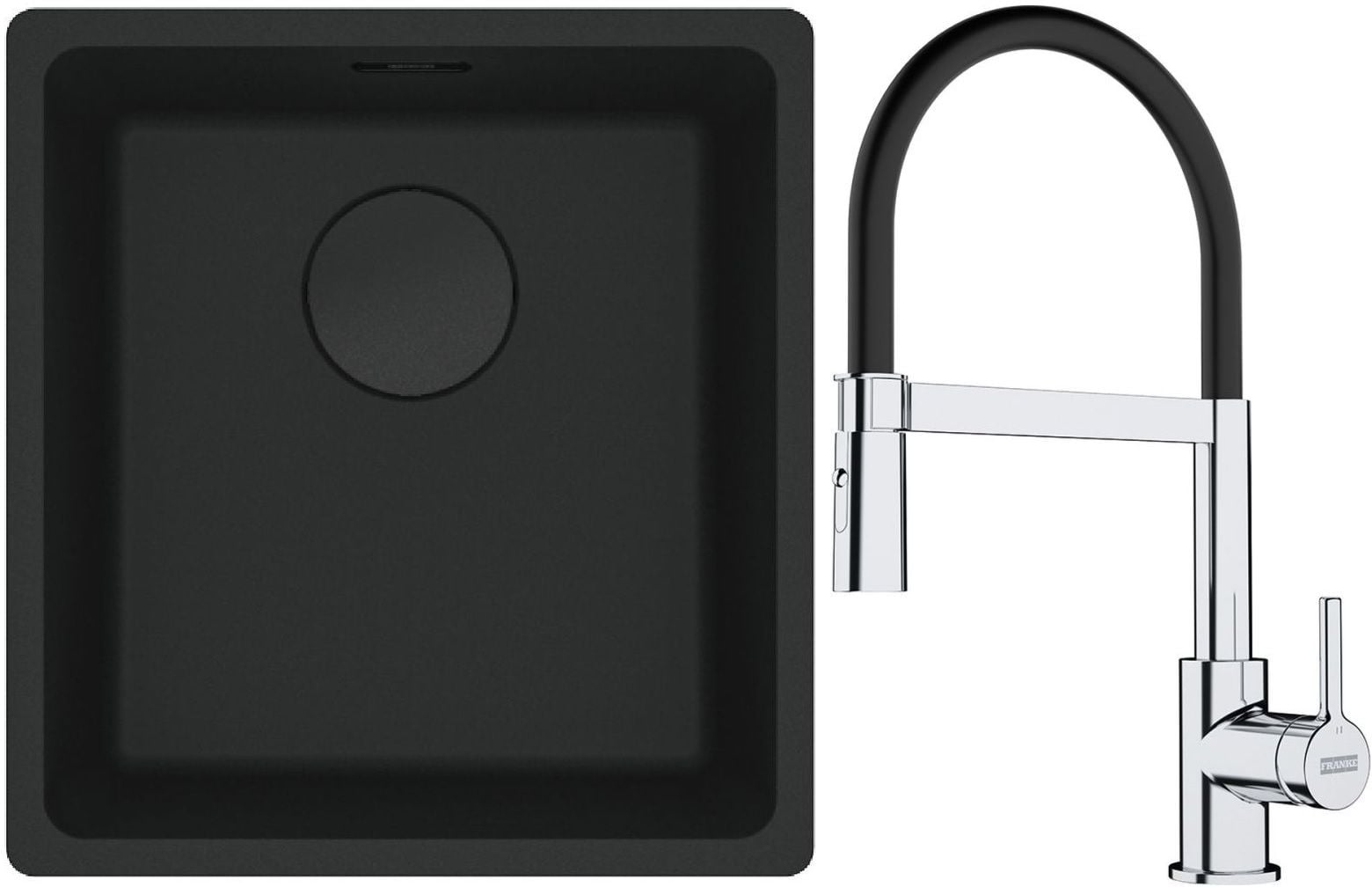 Készlet gránit mosogató Franke Maris 125.0697.760, konyhai csaptelep Franke Lina 115.0626.085