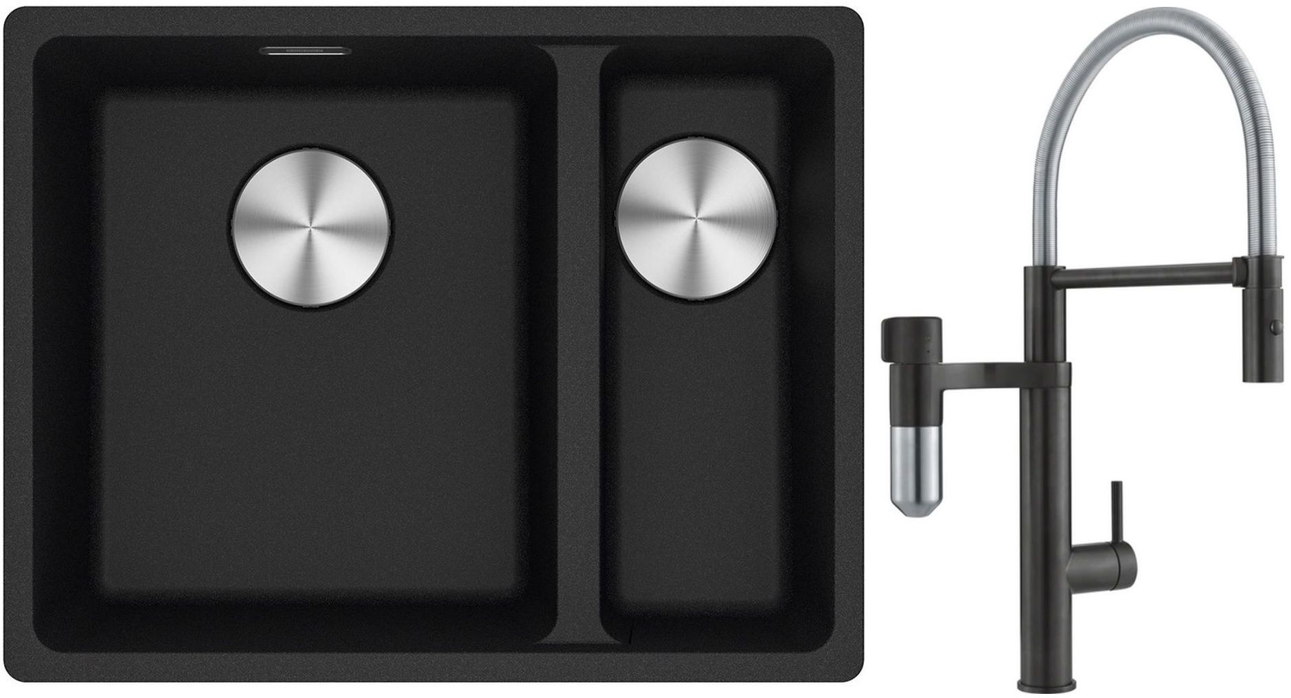 Készlet konyhai csaptelep Franke Vital Semi-Pro 120.0621.313, gránit mosogató Franke Maris 125.0687.265