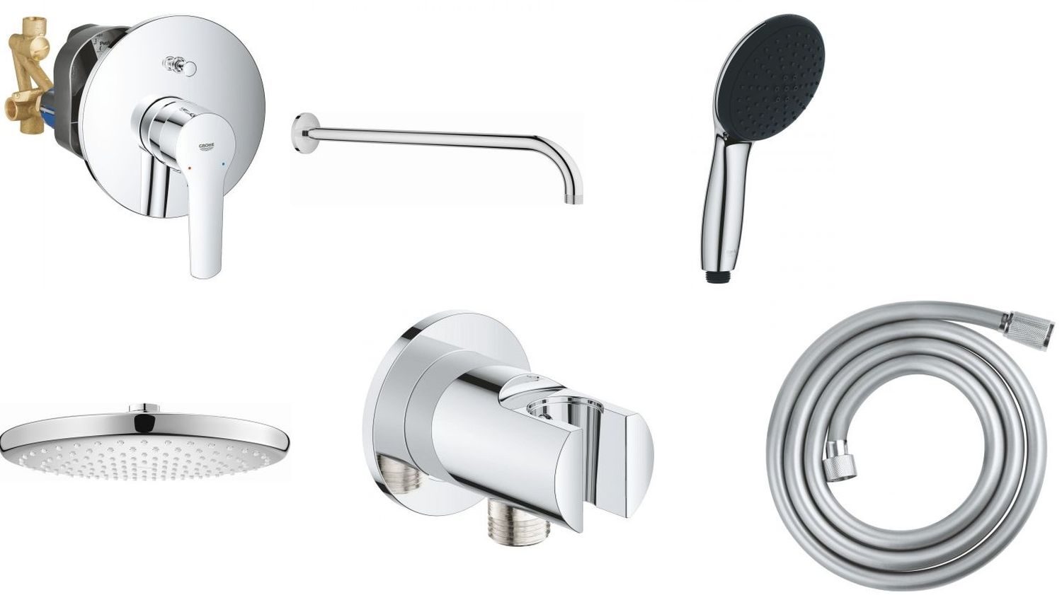 Készlet kád és zuhany csaptelep Grohe Start 23558002, fejzuhany Grohe Vitalio Start Shower System 26815000, 27851000, 26962001, 2794610E, 28741002