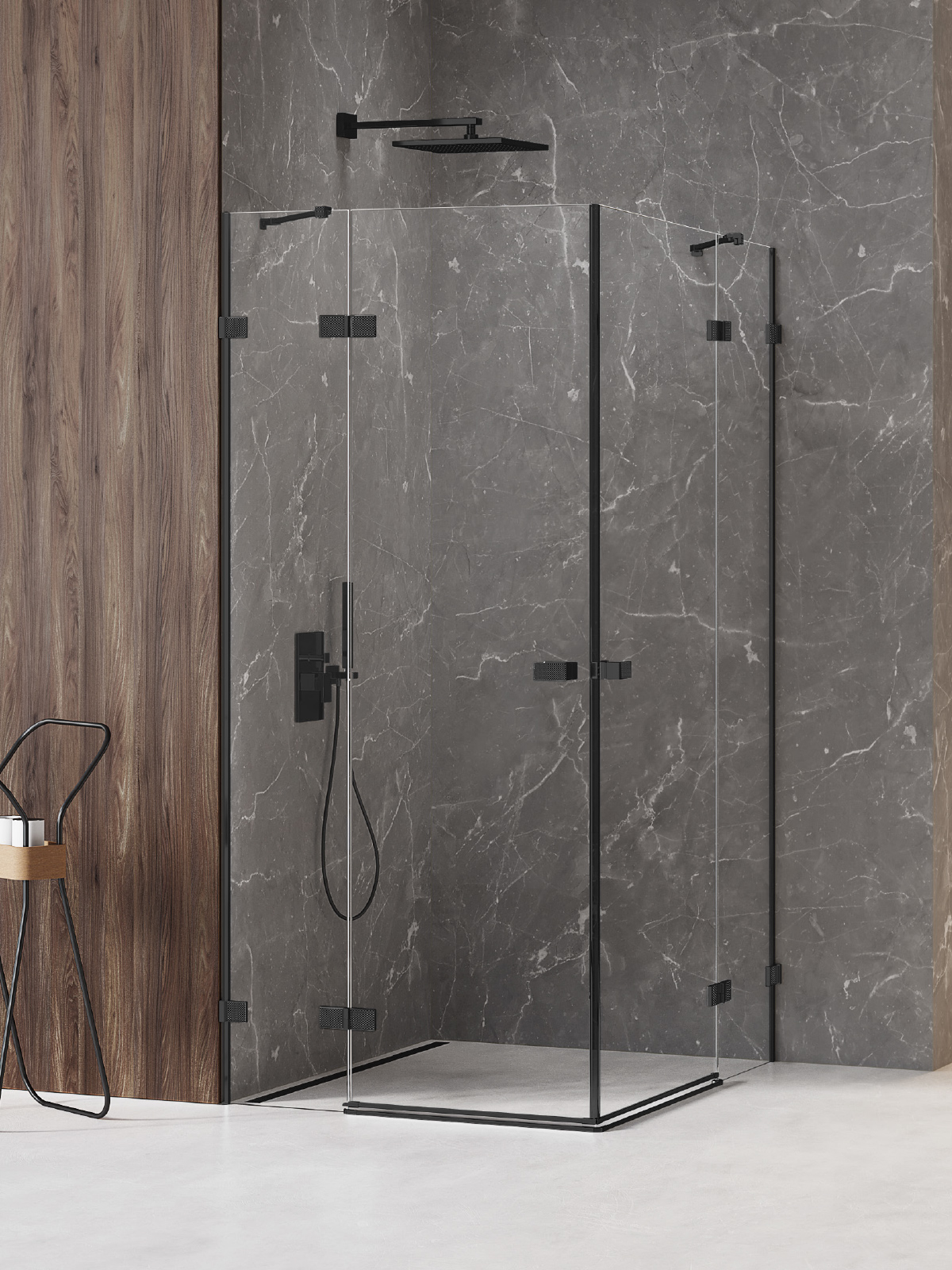 New Trendy Avexa Black XR zuhanykabin 100x80 cm négyszögletes fekete matt/átlátszó üveg EXK-6919
