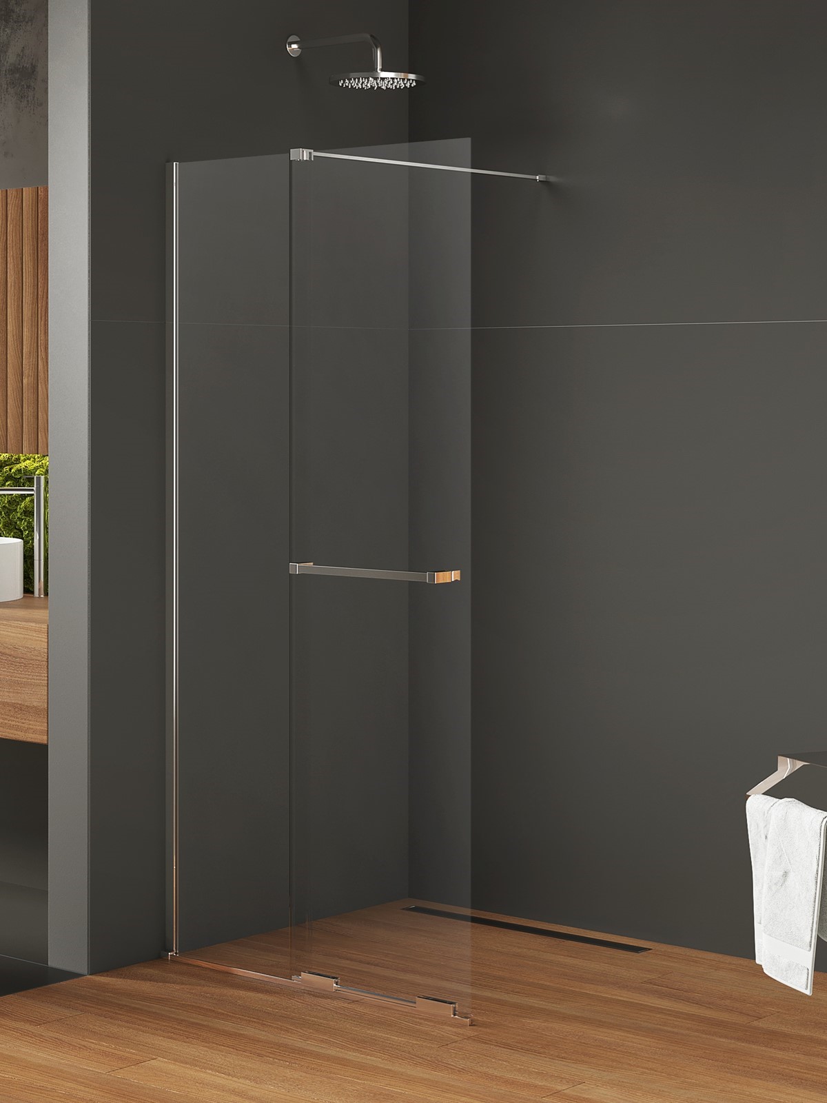 New Trendy Smart zuhanykabin fal walk-in 100 cm króm fényes/átlátszó üveg EXK-6623