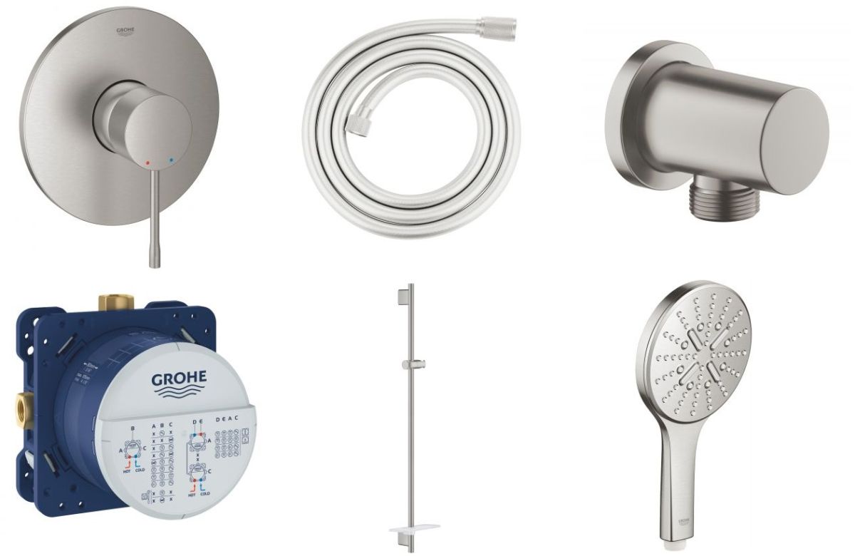 Készlet zuhanycsaptelep Grohe Essence 24057DC1, zuhanyrúd Grohe Rainshower 26603DC0, 26574DC0, 27057DC0, 35600000, 28388DC0