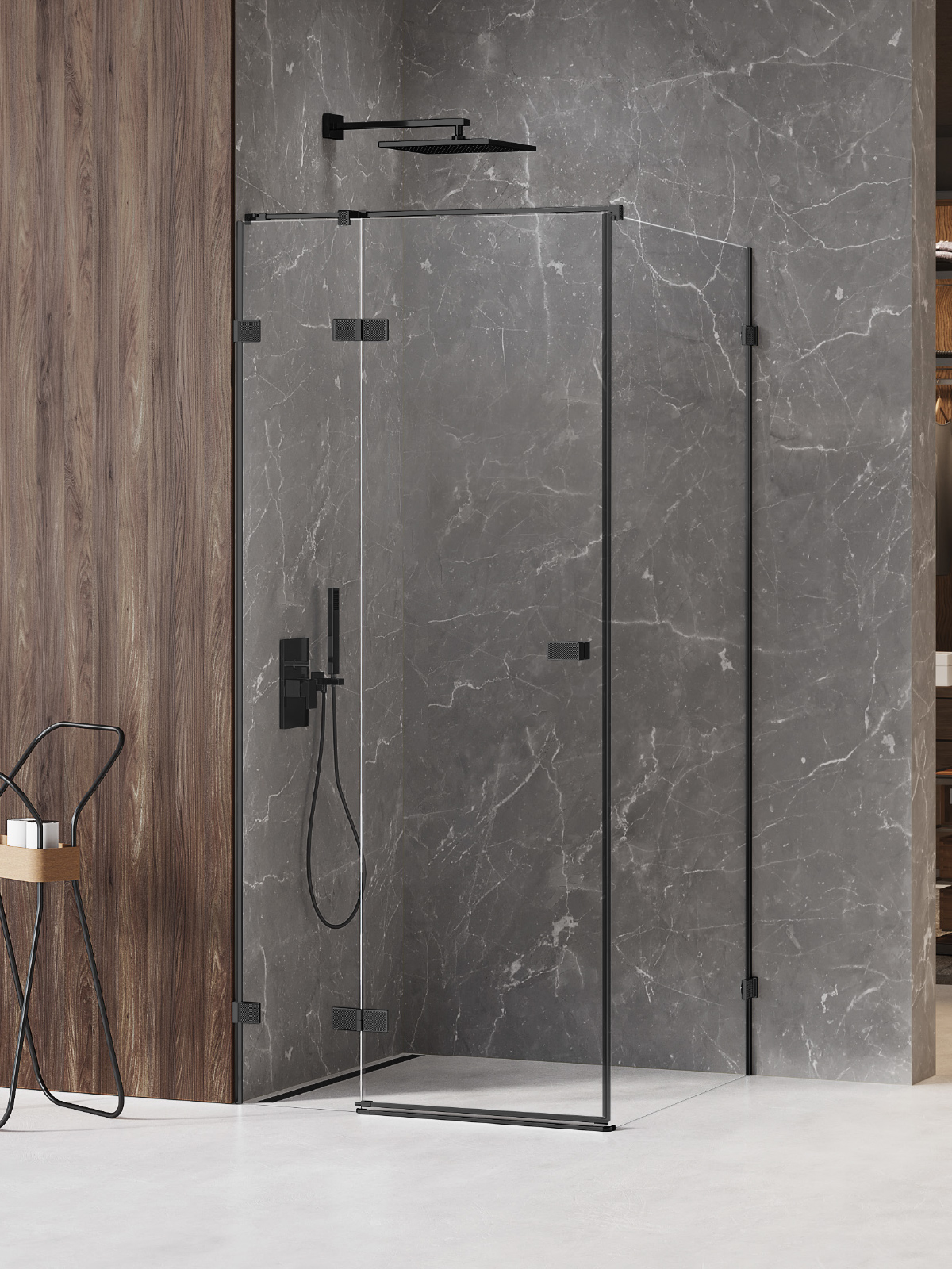 New Trendy Avexa Black XR zuhanykabin 120x70 cm négyszögletes fekete matt/átlátszó üveg EXK-6873