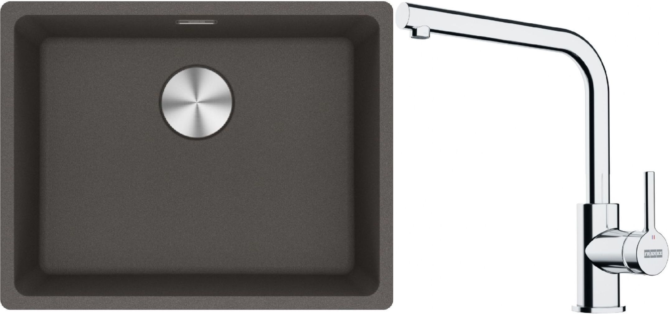 Készlet gránit mosogató Franke Maris 125.0716.375, konyhai csaptelep Franke Lina 115.0693.230