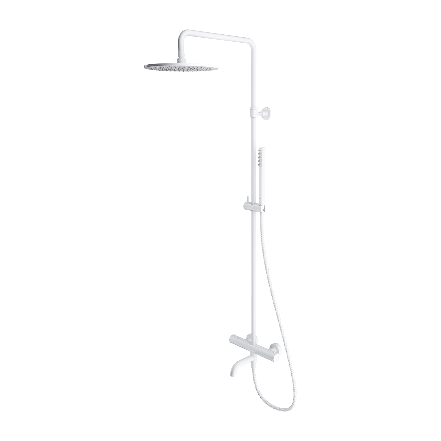 Omnires Y kád és zuhany szett fal termosztáttal trópusi zuhany opcióval fehér Y1234WM