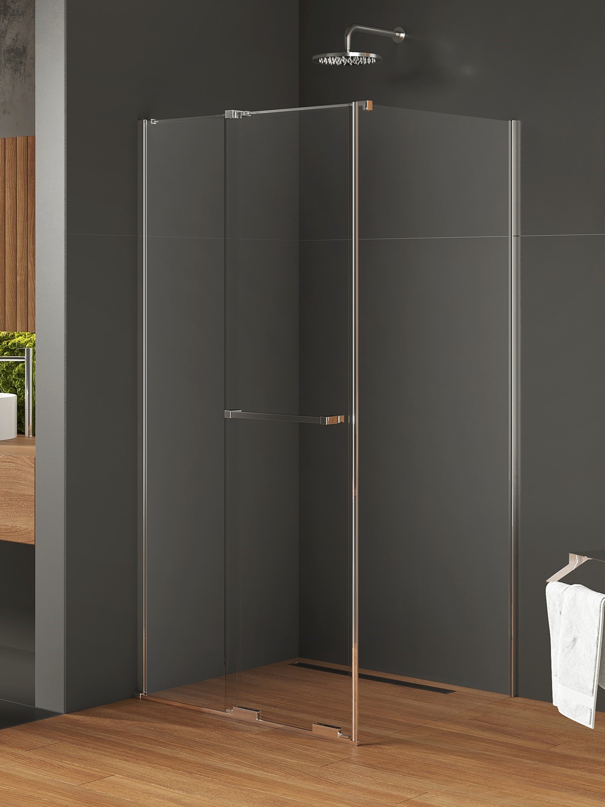 New Trendy Smart zuhanykabin 150x110 cm négyszögletes króm fényes/átlátszó üveg EXK-6614