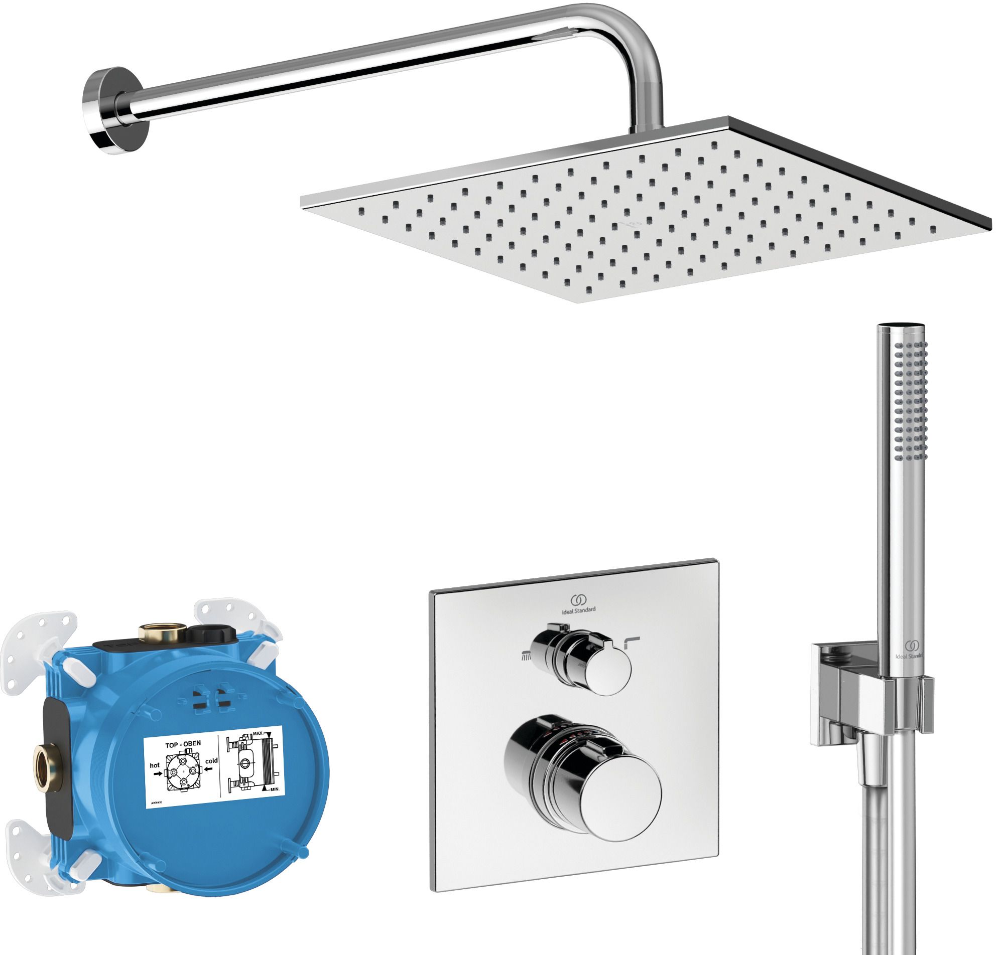 Ideal Standard Ceratherm zuhany készlet beépített termosztáttal trópusi zuhany opcióval króm A7572AA