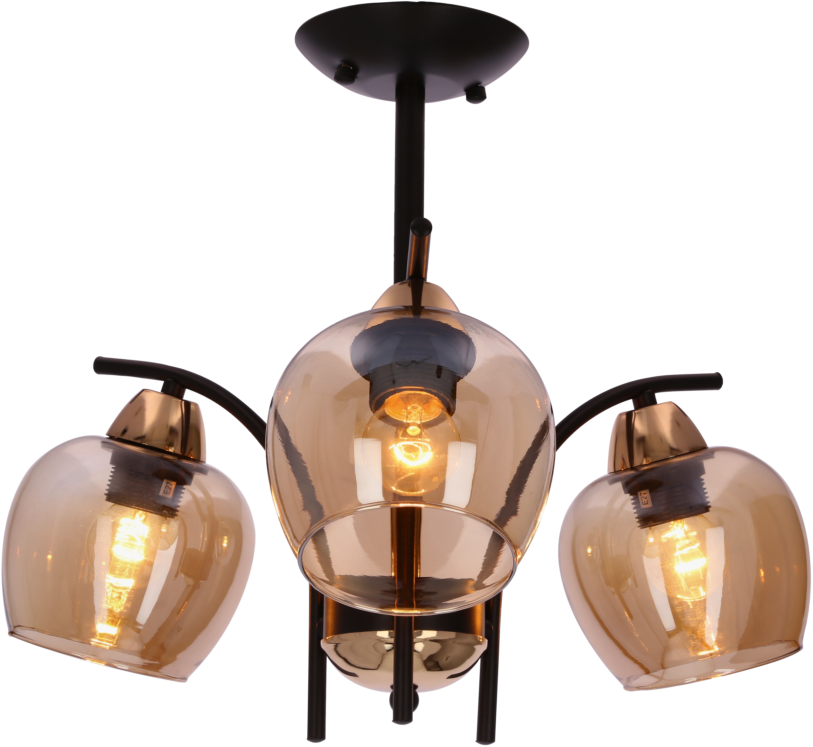 Candellux Merra függőlámpa 3x40 W fekete-borostyán 33-35318