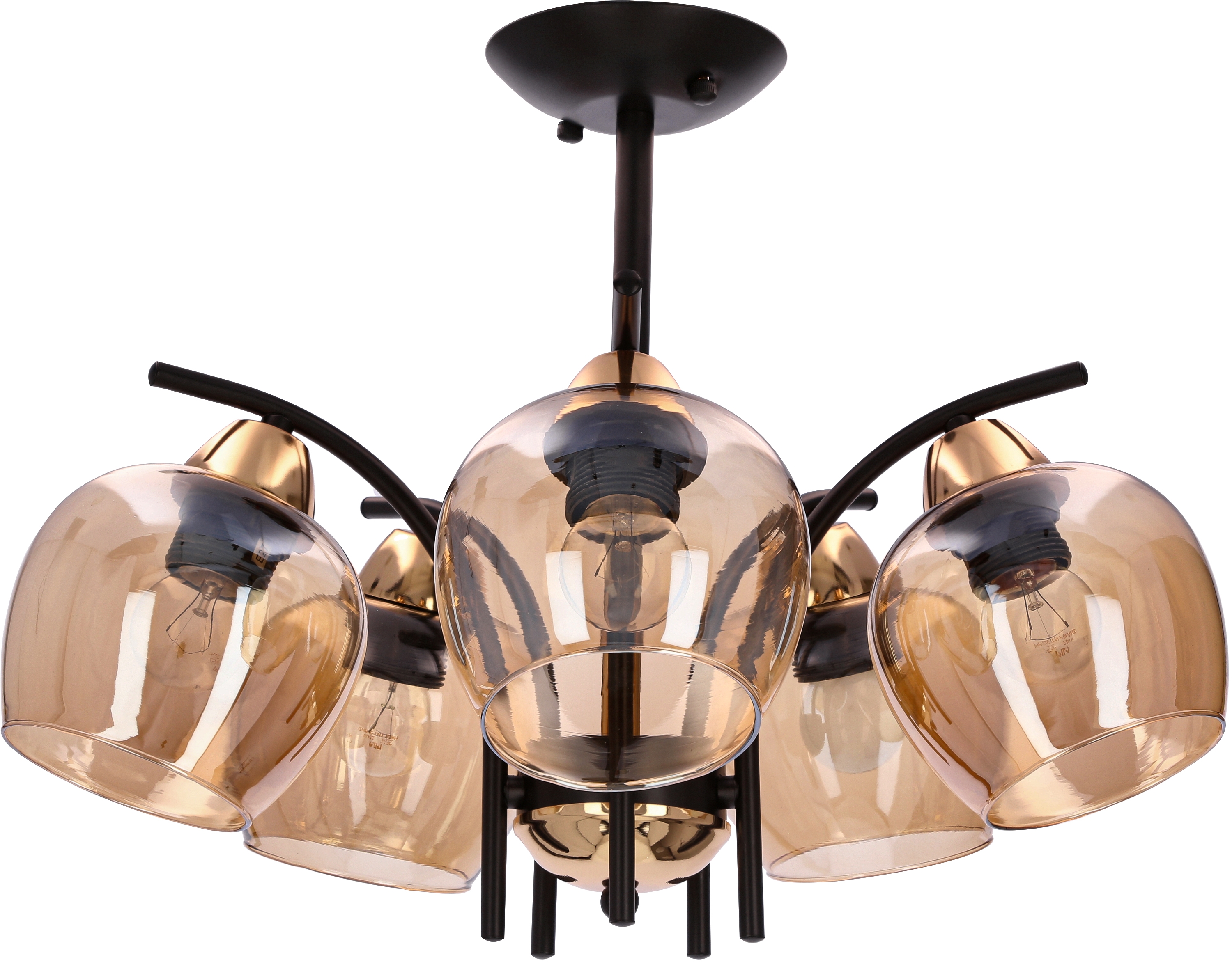 Candellux Merra függőlámpa 5x40 W fekete-borostyán 35-35325