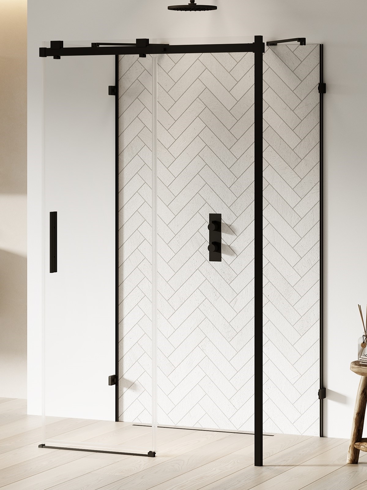 New Trendy Softi X Black zuhanykabin 100x100 cm négyzet fekete matt/átlátszó üveg EXK-5430