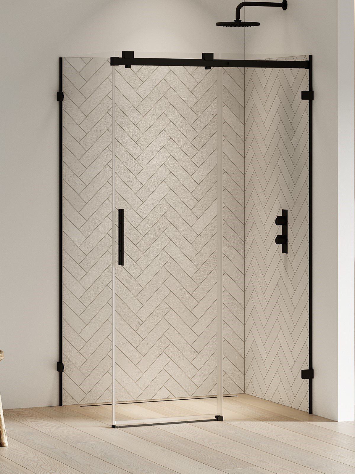 New Trendy Softi X Black zuhanykabin 100x80 cm négyszögletes fekete matt/átlátszó üveg EXK-5376