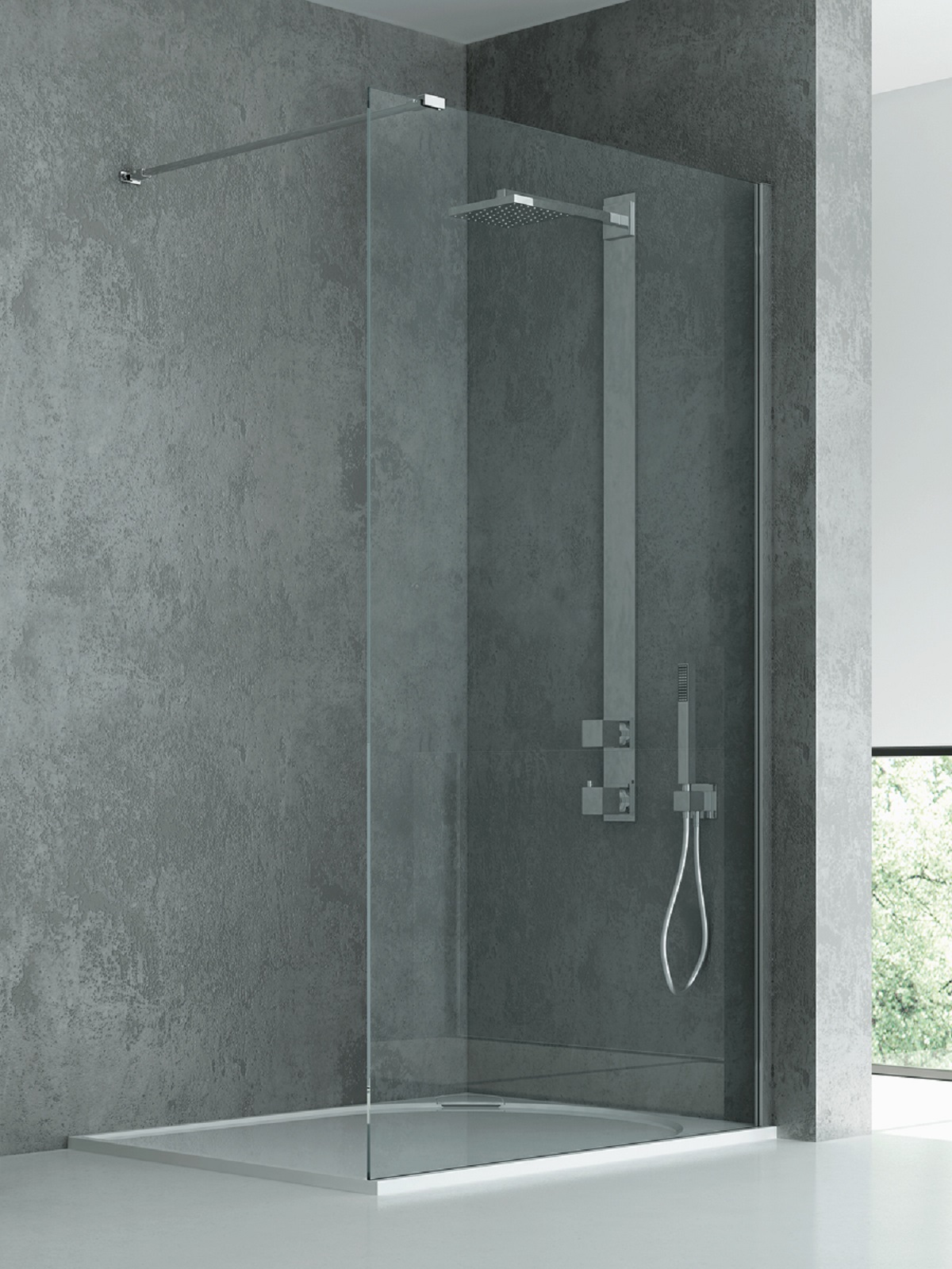 New Trendy New Modus zuhanykabin fal walk-in 80 cm króm fényes/átlátszó üveg EXK-5458