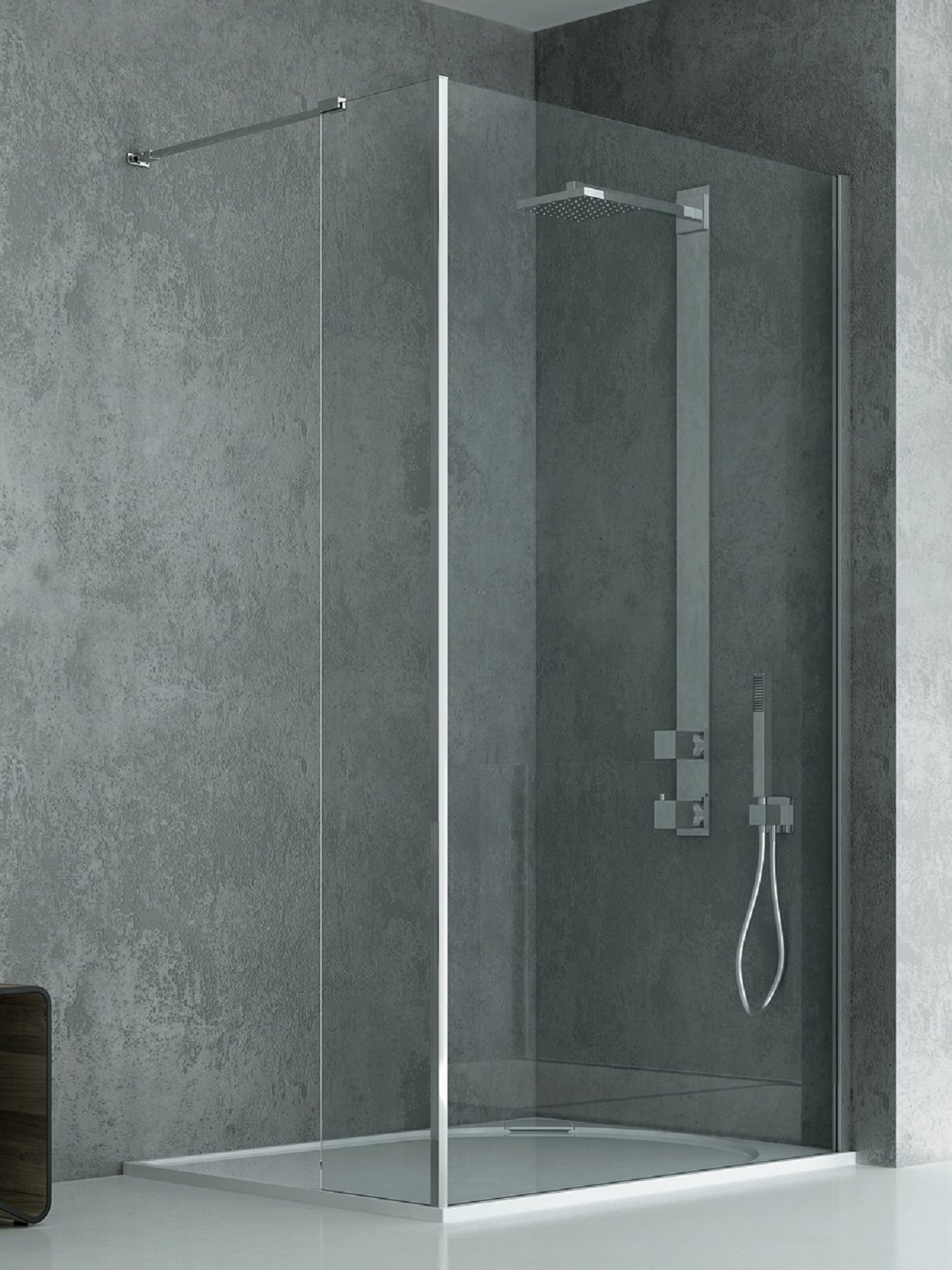 New Trendy New Modus zuhanykabin fal walk-in 100 cm króm fényes/átlátszó üveg EXK-5472