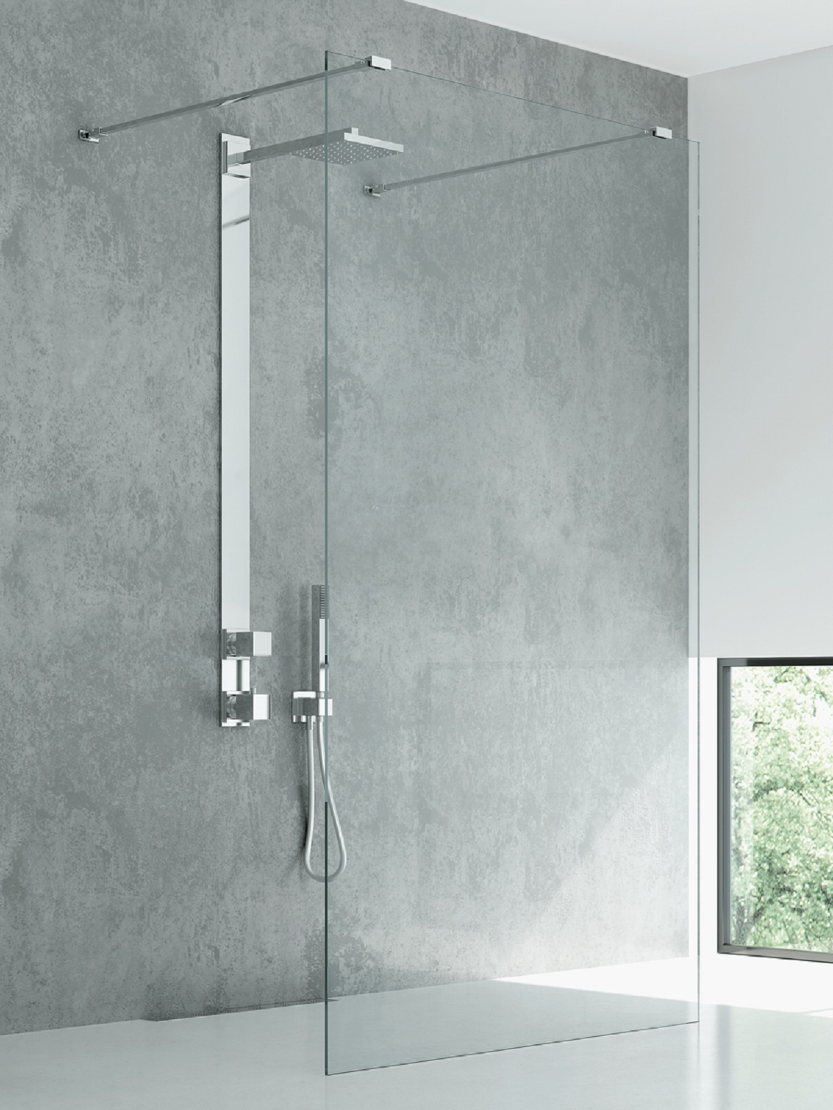 New Trendy New Modus zuhanykabin fal walk-in 100 cm króm fényes/átlátszó üveg EXK-5494