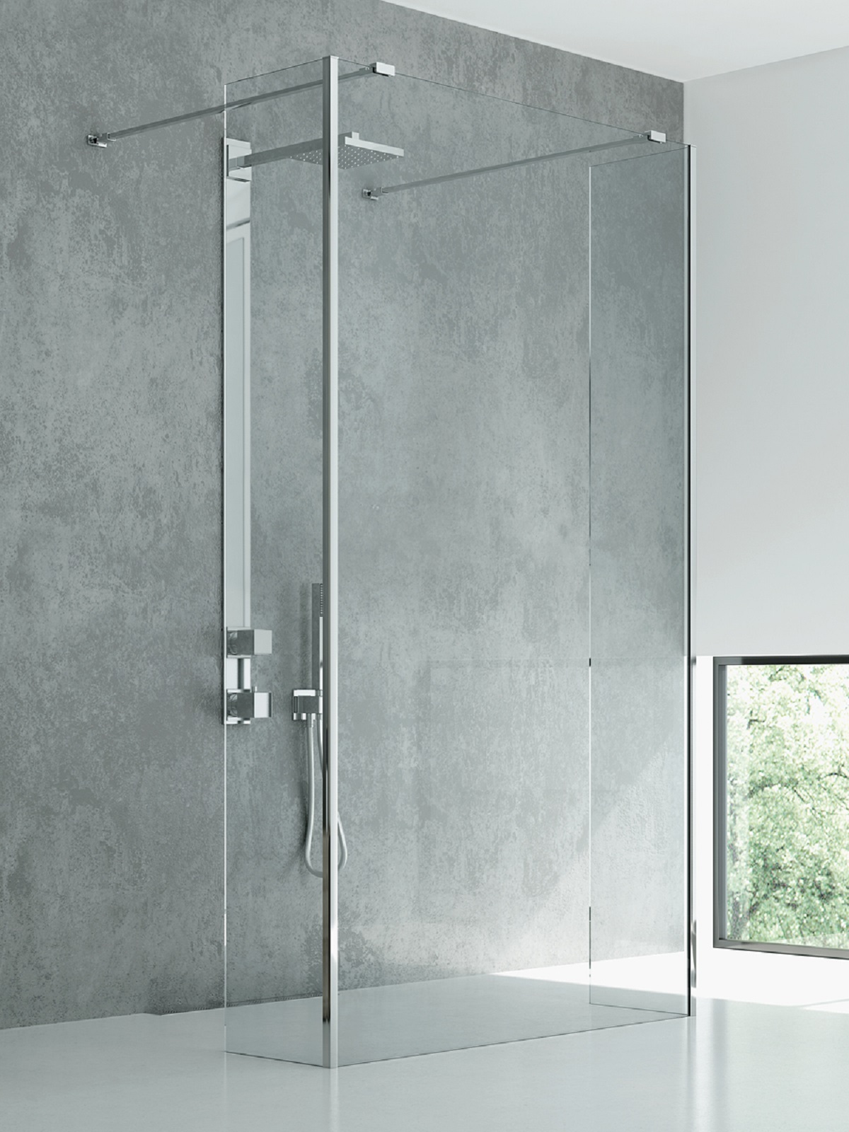 New Trendy New Modus zuhanykabin fal walk-in 100 cm króm fényes/átlátszó üveg EXK-5499