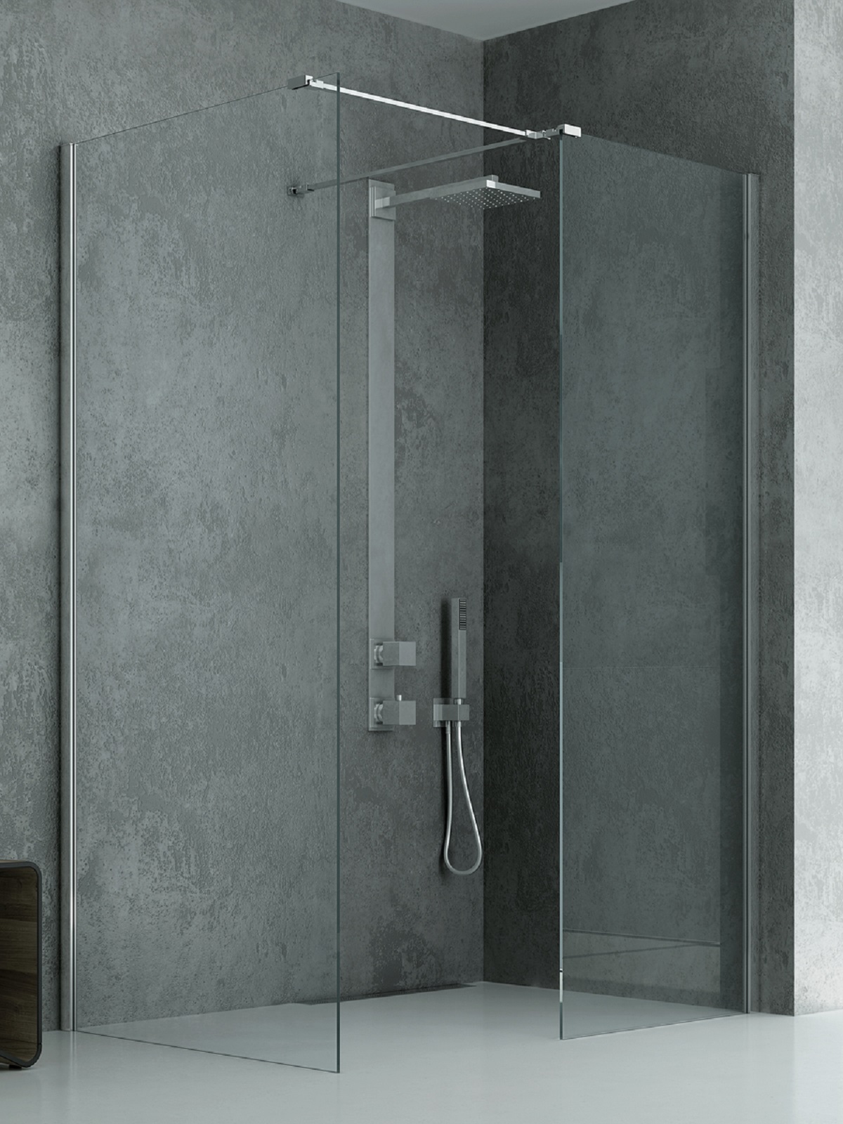 New Trendy New Modus walk-in zuhanykabin 160x100 cm négyszögletes króm fényes/átlátszó üveg EXK-5527