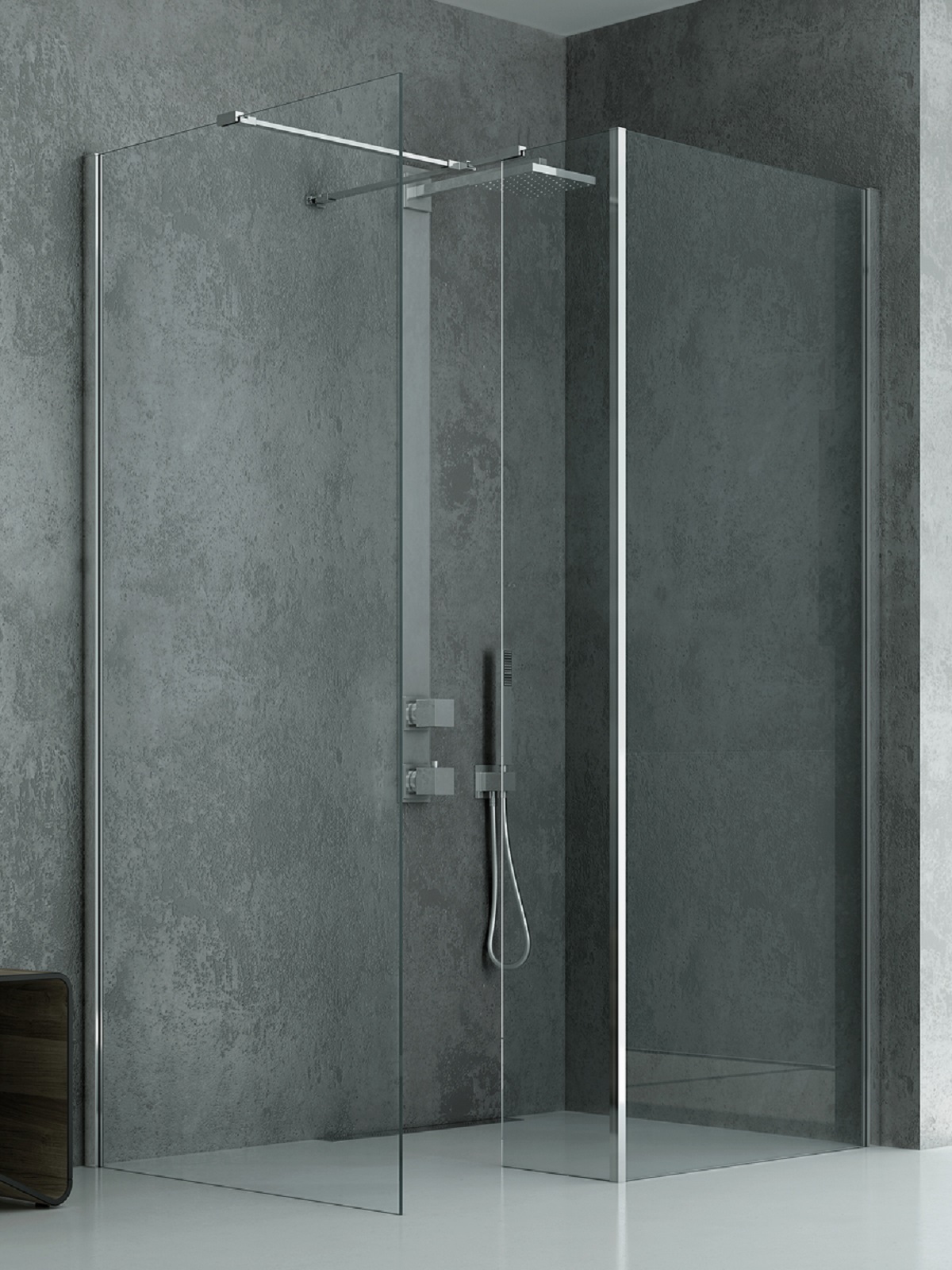New Trendy New Modus zuhanykabin fal walk-in 100 cm króm fényes/átlátszó üveg EXK-5508