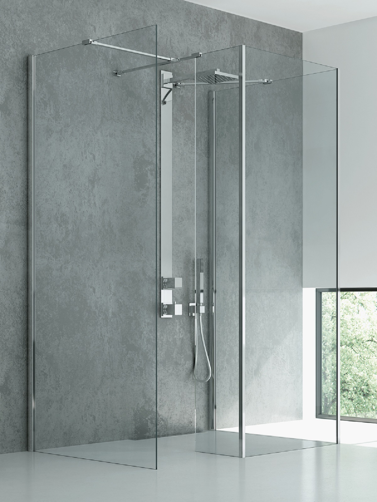New Trendy New Modus zuhanykabin fal walk-in 90 cm króm fényes/átlátszó üveg EXK-5529