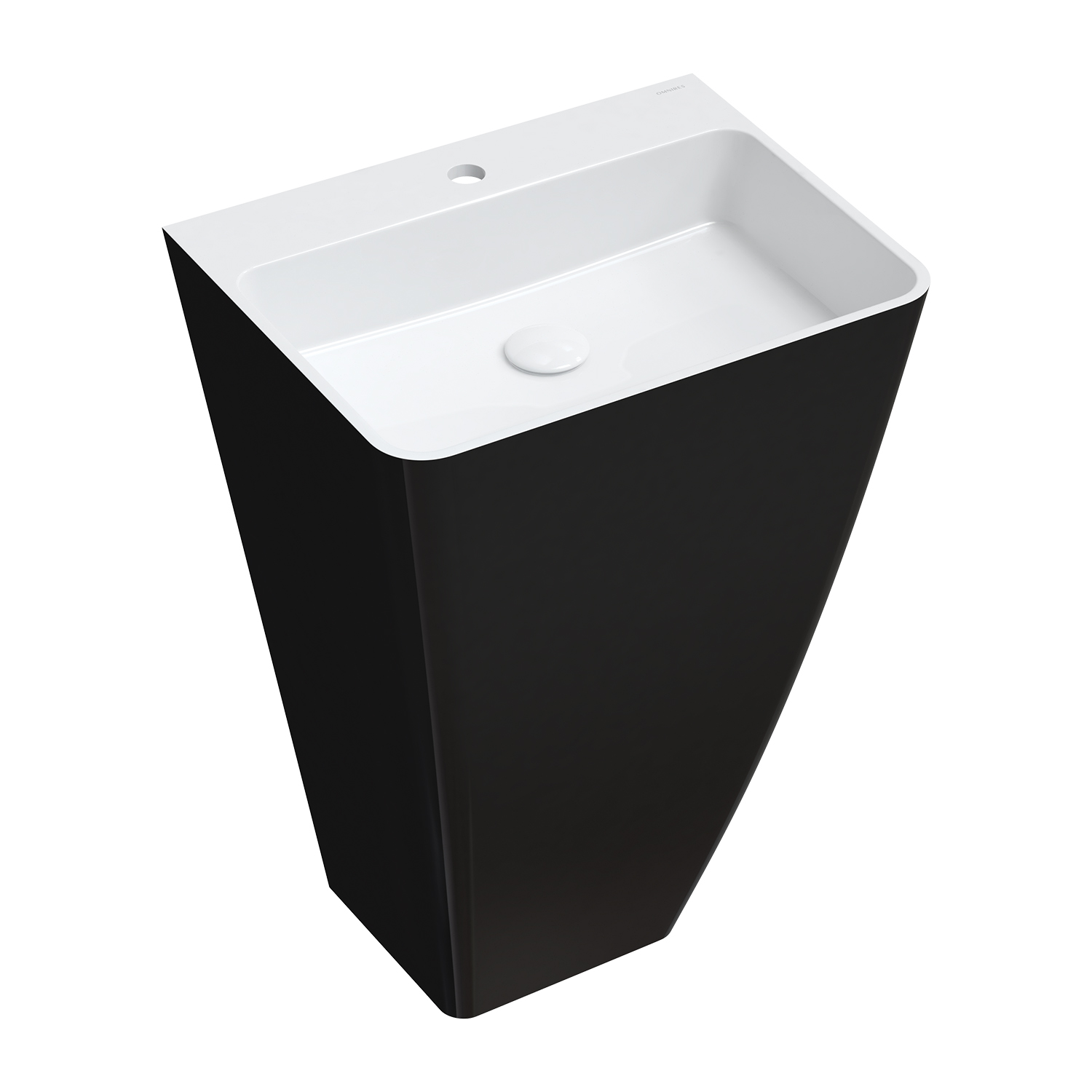 Omnires Parma M+ mosdótál 55x43 cm négyszögletes térben álló fehér-fekete PARMAUWBCP