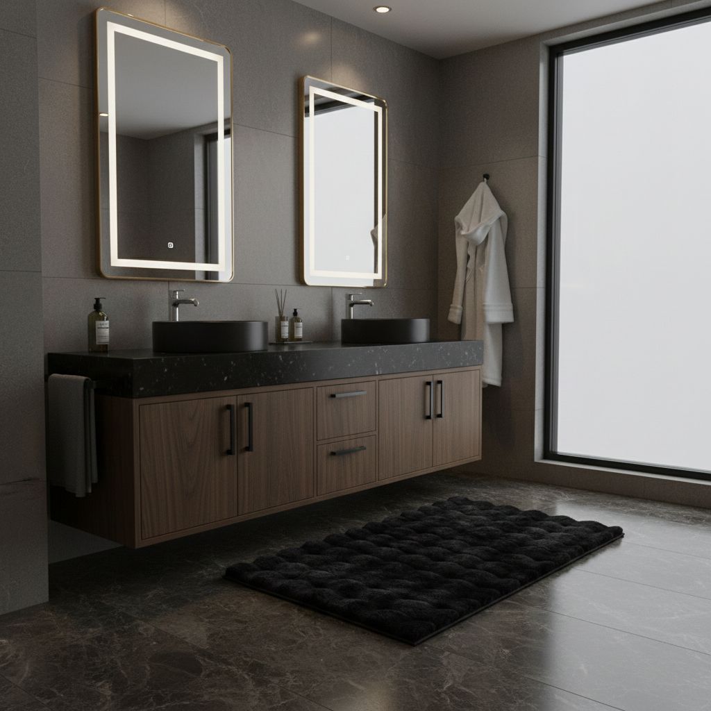 Kleine Wolke Cloud fürdőszoba szőnyeg 120x70 cm négyszögletes fekete 9198926225